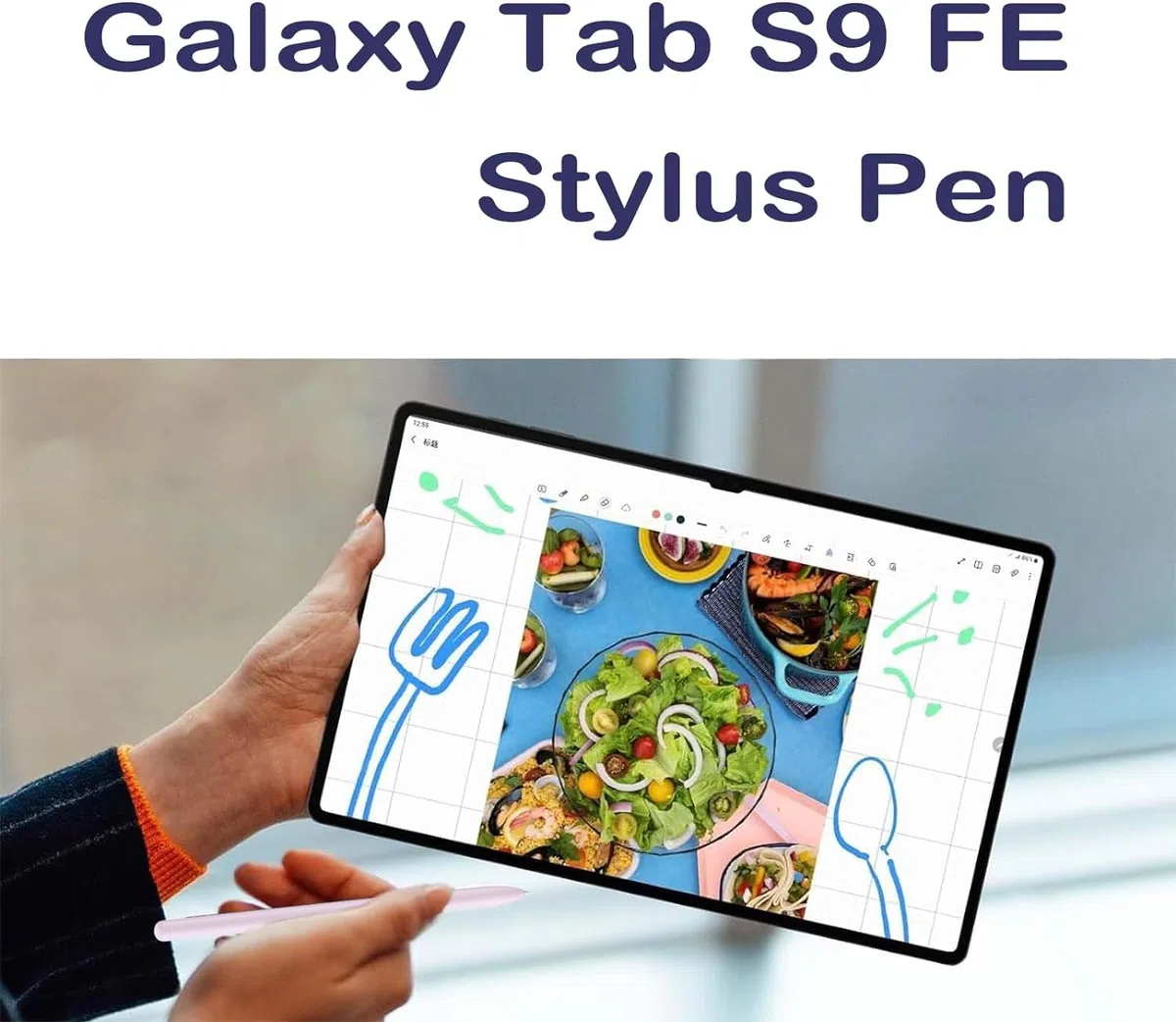 Stylet de rechange Lavande Galaxy Tab S9 FE S Pen pour Samsung Galaxy Tab S9 FE + 5 embouts gratuits pour Samsung Galaxy Tab S9 FE + stylet