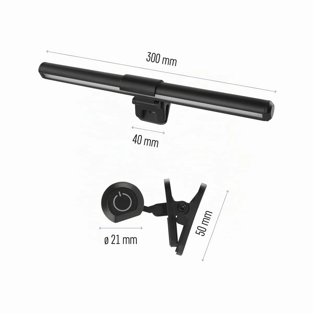 EMOS Lampe LED pour ordinateur portable 30 cm 5,6 W avec support à clip, barre lumineuse USB 150 lm, lampe d'écran inclinable, intensité variable en continu, couleurs de lumière réglables, durée de