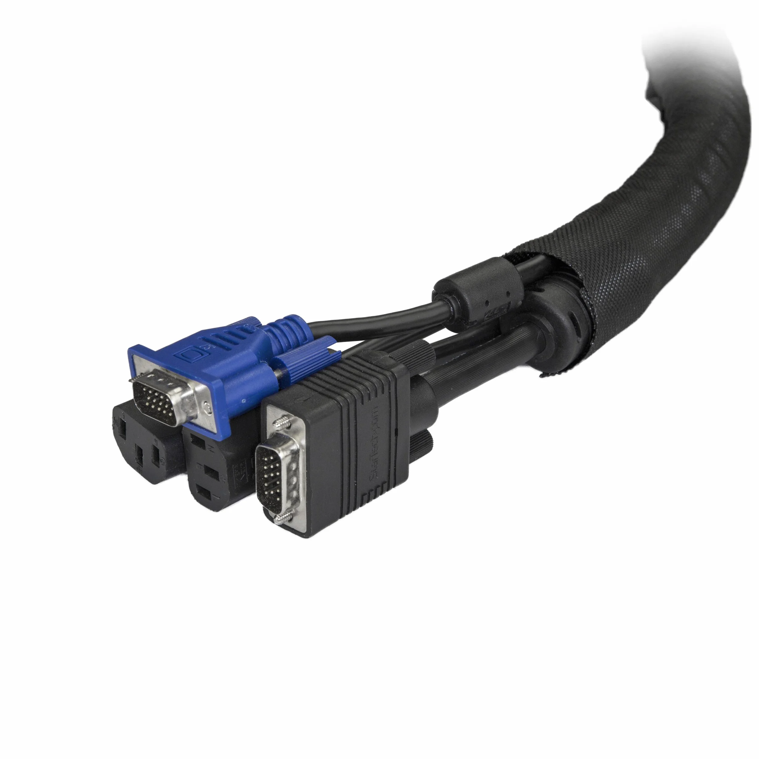 StarTech.com Passe-câble de 2 m - Gaine tressée auto-fermante - Gestionnaire de câbles en tissue trimmable (WKSTNCM)
