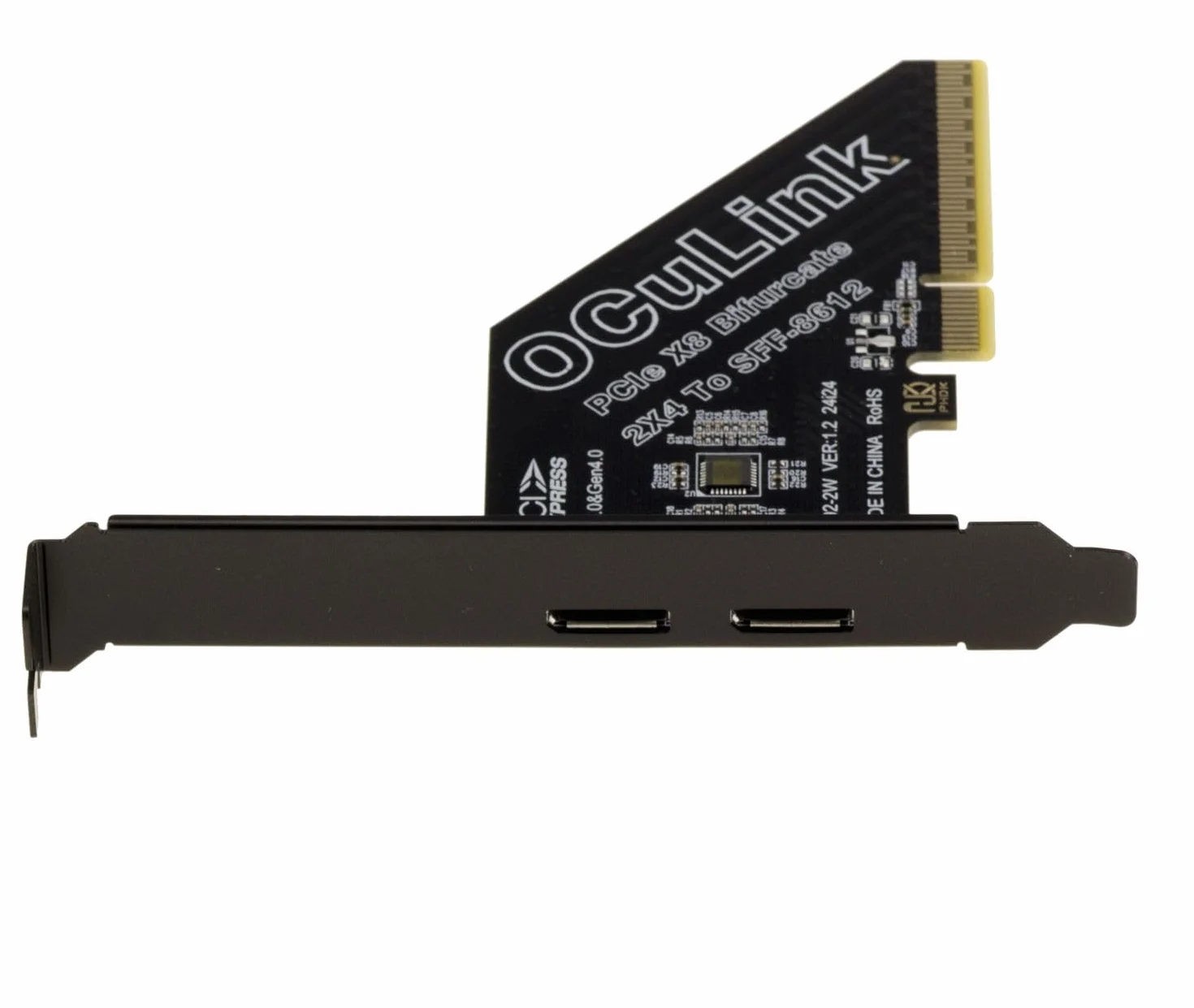 KALEA-INFORMATIQUE Carte PCIe Gen4 x8 vers 2 Ports Oculink | Carte PCIe Gen4 vers 2 ports Oculink pour bifurcation