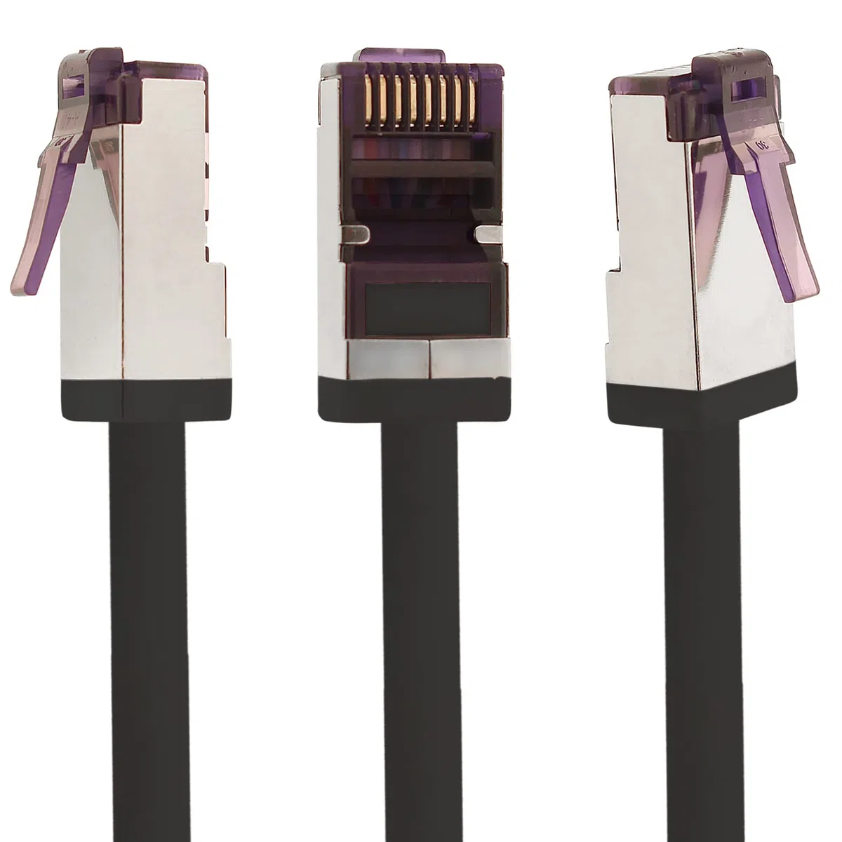 1aTTack.de - 0,5 m - Câble réseau CAT6a Superflex Ethernet Gigabit LAN Câble patch RJ45 CAT6 A 10000 Mbit s SFTP PIMF 500 MHz compatible avec CAT6 CAT5 - noir - 10 pièces