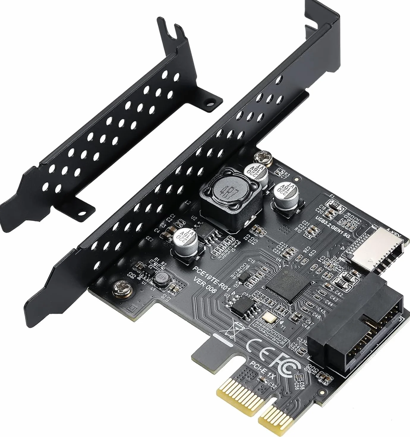 USB 3.2 GEN1 Type-e (clé A) en Face Avant (vers Type-C en Face Avant) 5 Gbps