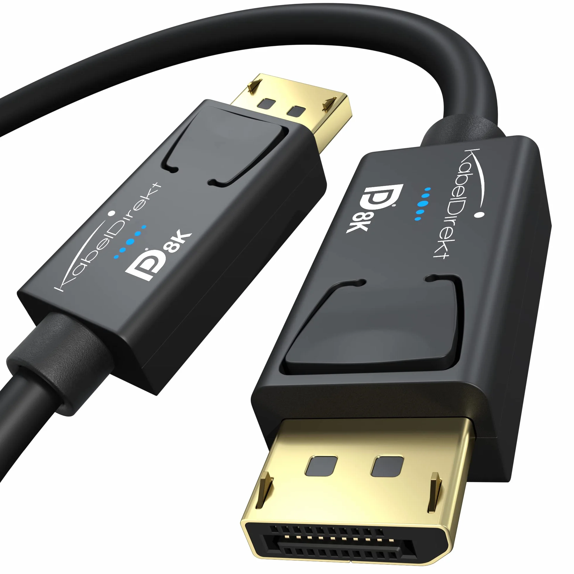 KabelDirekt – Câble DisplayPort 8K, blindage AIS spécial, certification VESA – 5m (pour moniteurs/cartes graphiques/PC/portables de jeu DP 1.4 avec 8K à 60 Hz, 4K@120Hz, 144/165/240 Hz)