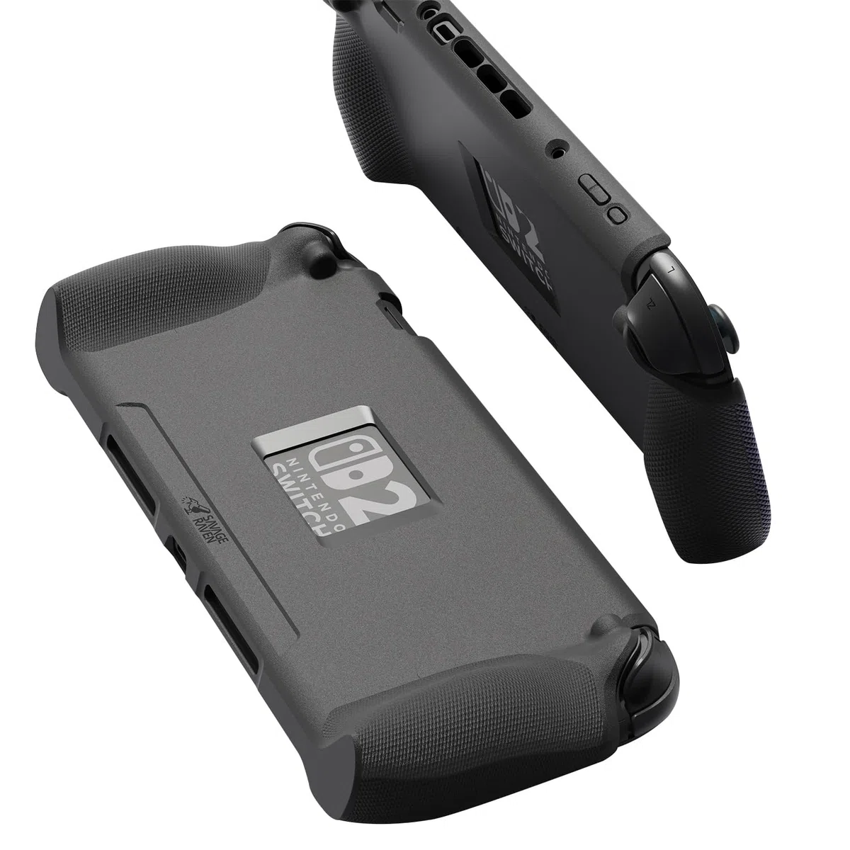 Savage Raven by Skull & Co. StandGrip for Nintendo Switch 2: A Soft Protective Case with Textured Grips Full Protection and Stand, Shock-Absorption Non-Slip and Anti-Scratch Cover Design- Jet Black