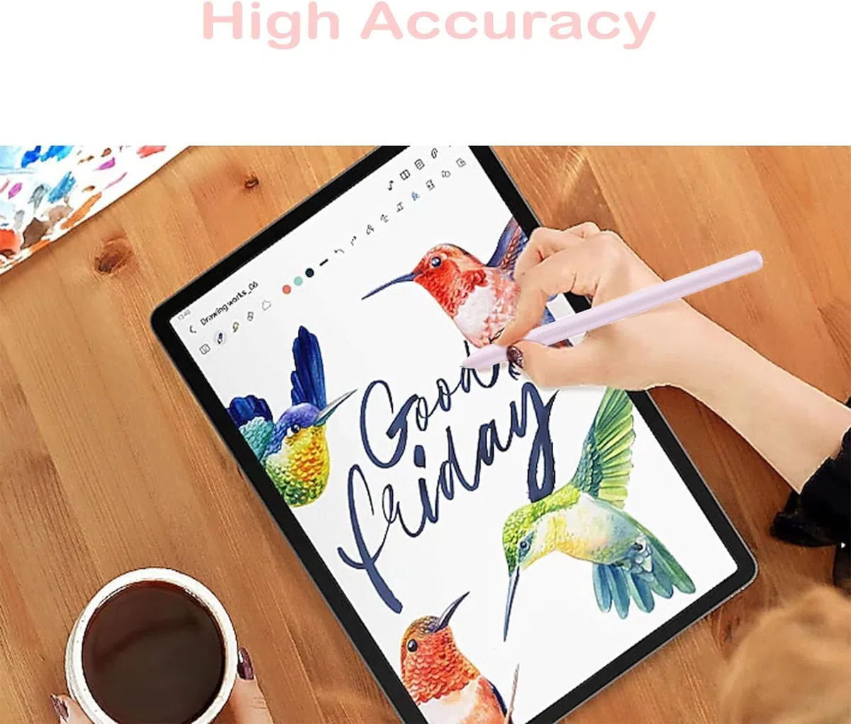 Stylet de rechange Lavande Galaxy Tab S9 FE S Pen pour Samsung Galaxy Tab S9 FE + 5 embouts gratuits pour Samsung Galaxy Tab S9 FE + stylet