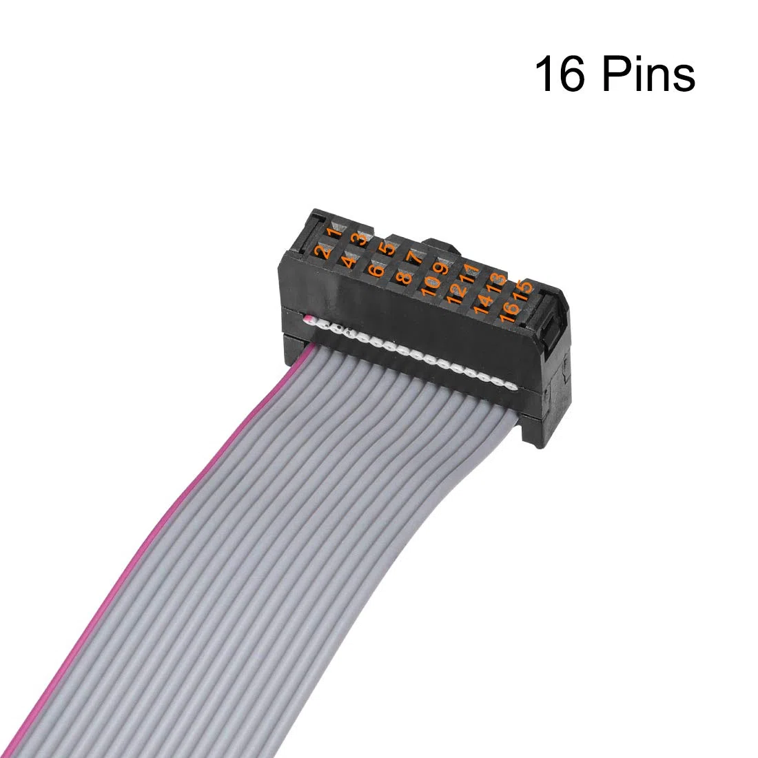 sourcing map IDC Câble plat FC/FC Connecteur A 16 broches 2,54 mm Longueur 50 cm Gris