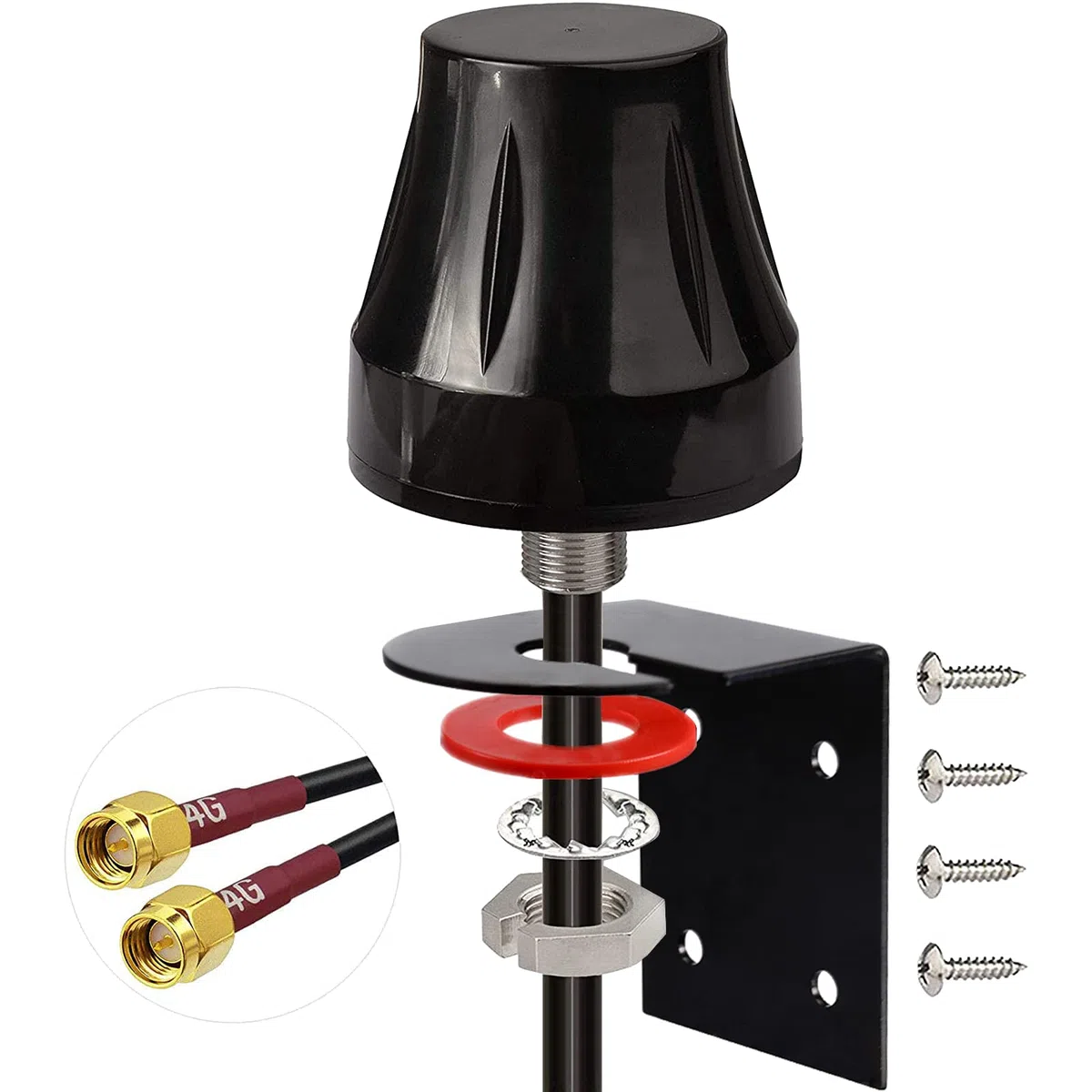 Bingfu Antenne 4G LTE Extérieur SMA Mâle 5dBi MIMO Support Fixe Étanche pour Orange SFR Bouygues Telecom Free Mobile Caméra de Sécurité Passerelle IoT Cellulaire Industriel Routeur CPE sans Fil 4G