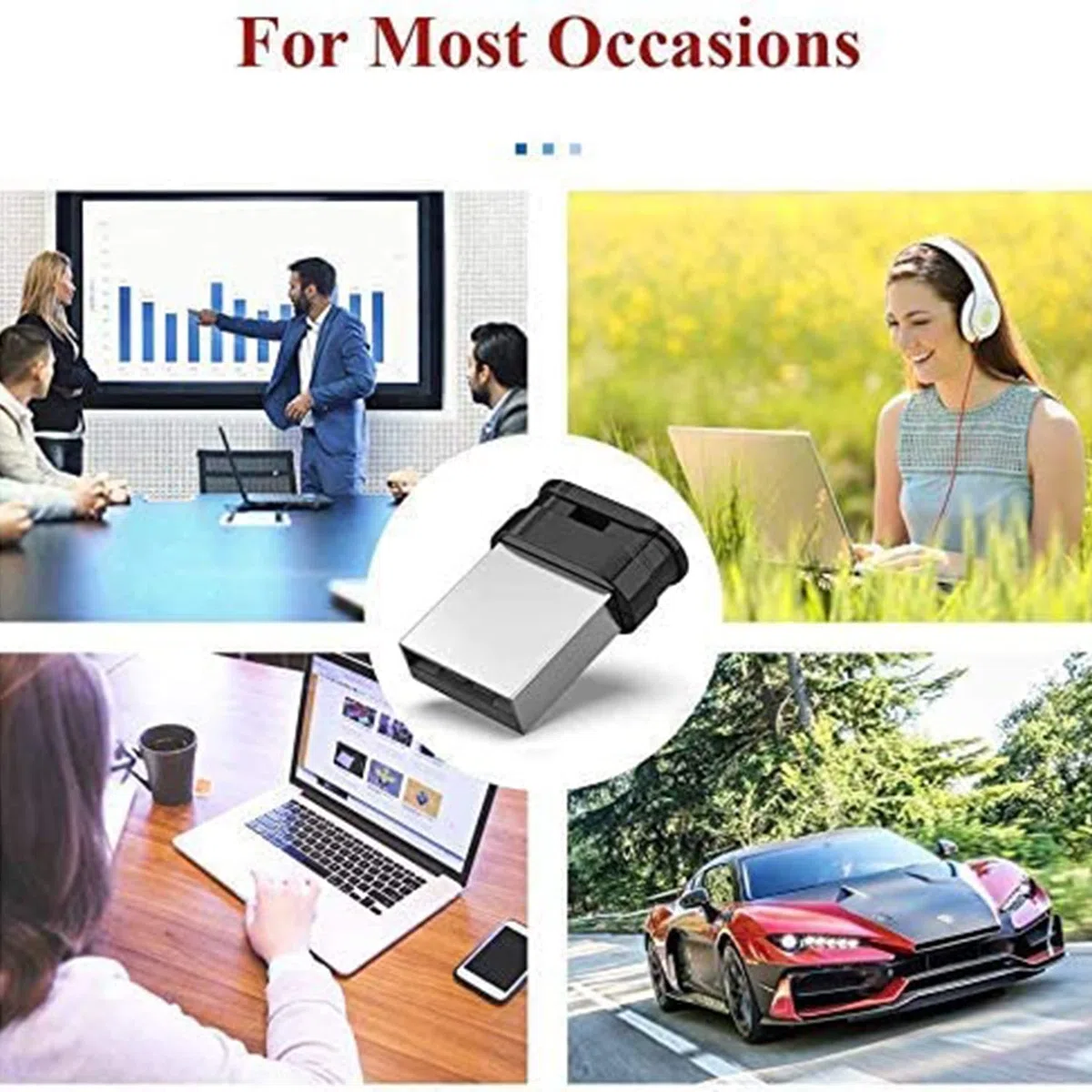 Clé USB 128Go 3.0 Ultra Mini, Vansuny Mini Clef USB 128Go Rapide Mémoire de Stockage Externe Flash Drive à Haute Vitesse pour PC/TV/Autoradio (Noir, Lanière est Inclus)