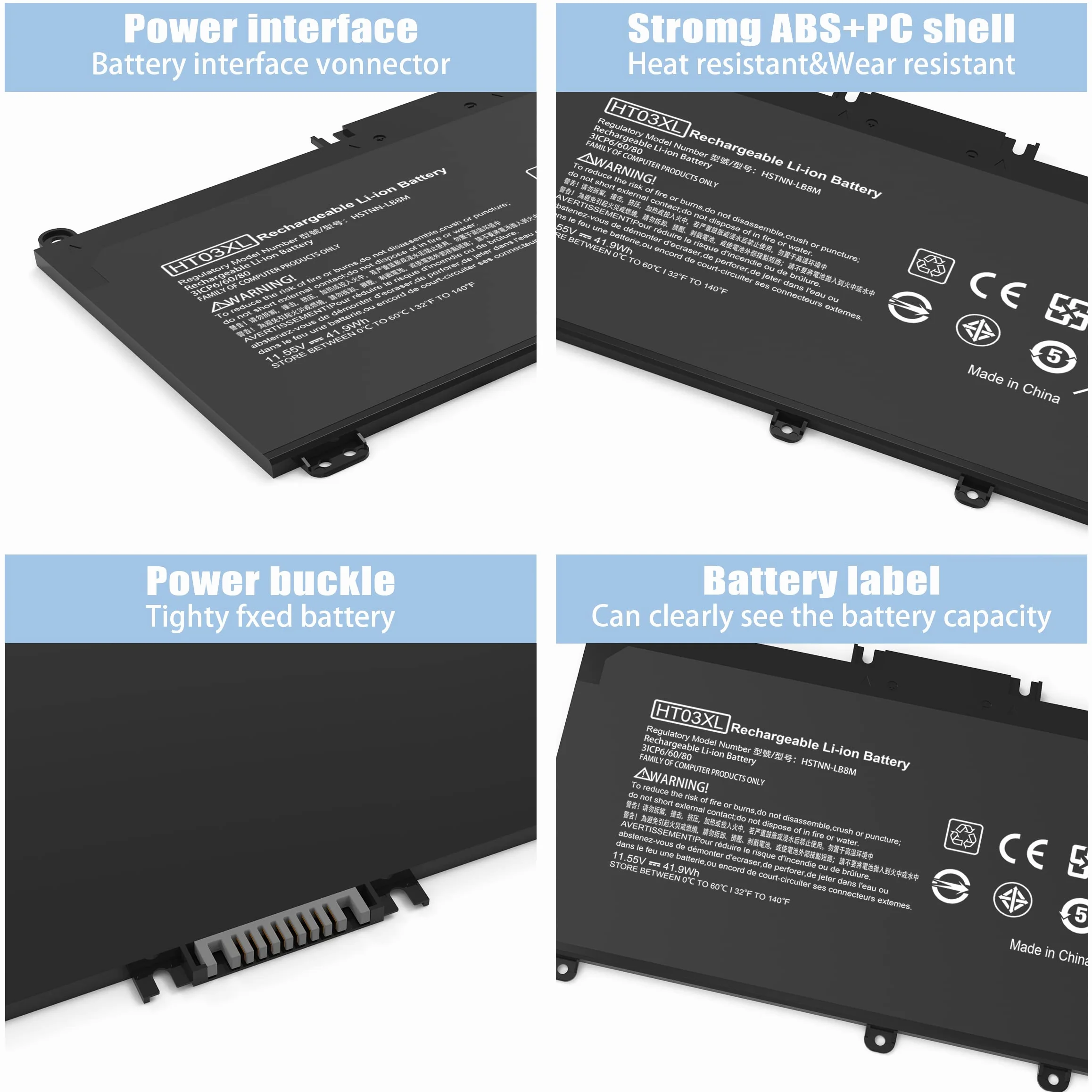 HT03XL Batteria per Computer portatile HP L11119-855 Batteria per Pavilion 15-DA 15-DB 15-DW 15-CS 15-DY 17-by 17-CA 14-CE 14-CF 14-DF 14-DQ 14-DK Series 15-CS0053CL 15-DA001 4DX HSTNN-U. B7J