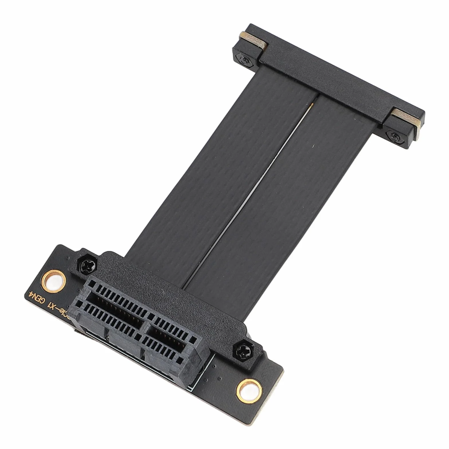 PCIe 4.0 X1 Extension Cable Riser Kabel Dual 90 Degrés Câble de Colonne Vertulaire du GPU à Angle Droit pour M.2, WiFi, Firewire, USB, Sound Cards (5 cm)