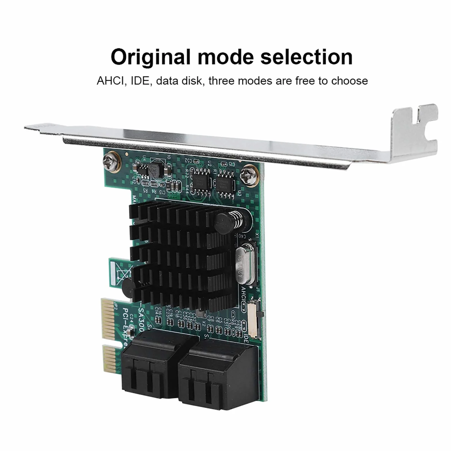 Carte SATA, Contrôleur D'extension PCIE X1 vers 4 Ports SATA 3.0, Adaptateur PCI Express SATA III 6 Gbit/s avec Support à Profil Bas, pour PC