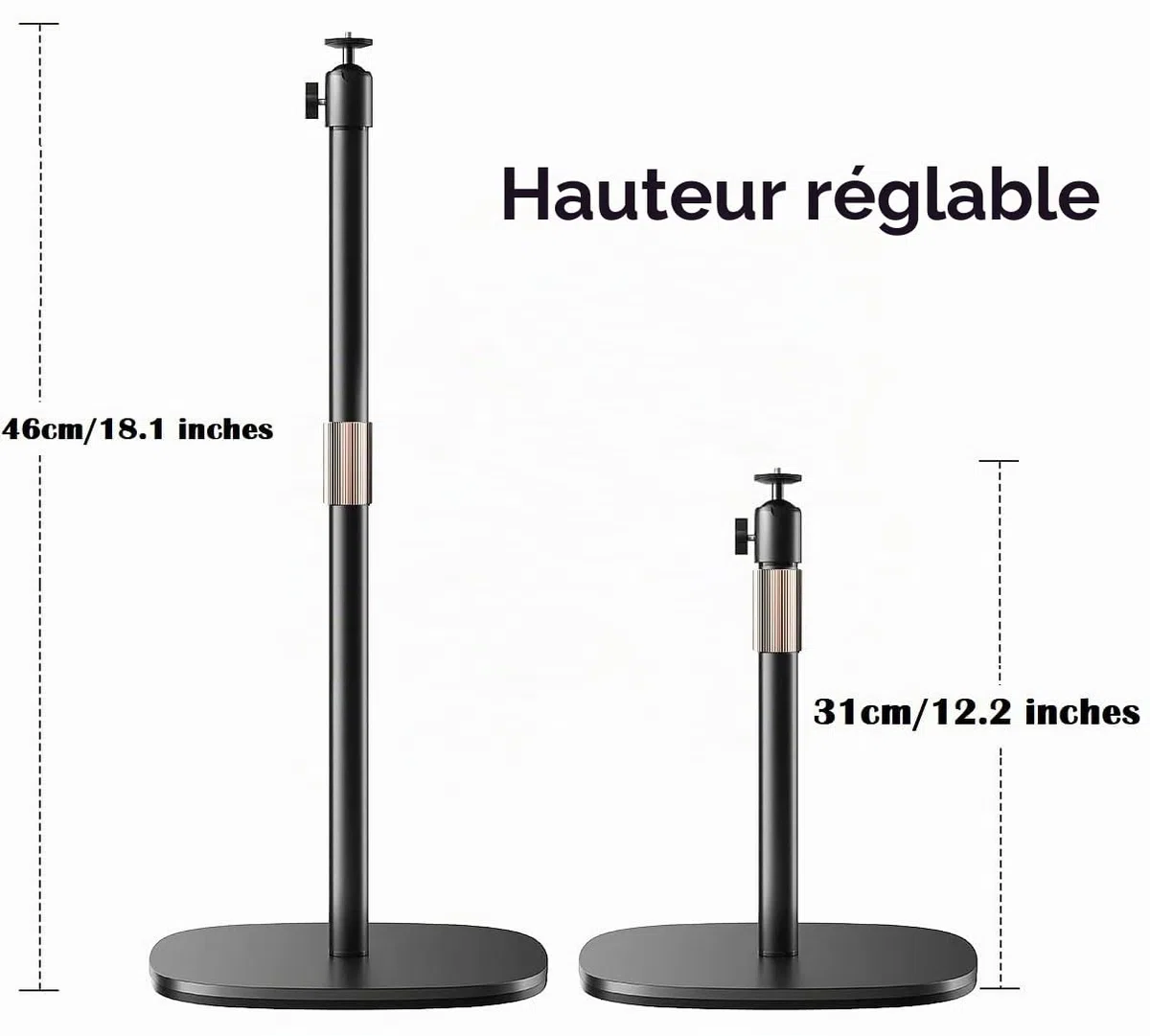 Support de webcam robuste, support trépied pour webcam de table compatible avec les webcams Logitech MX Brio 4K, Brio 4K, Brio 500