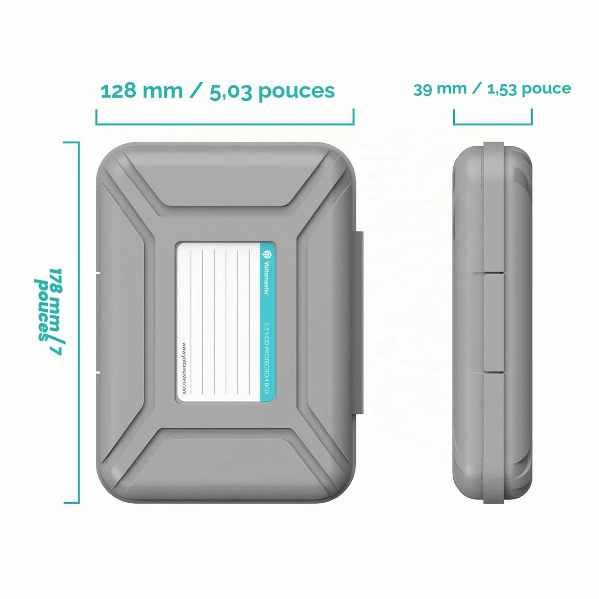 Yottamaster Etui de Protection Disque Dur 3,5 Pouces Antistatique Antichoc Anti poussière (Un Ensemble de 5)