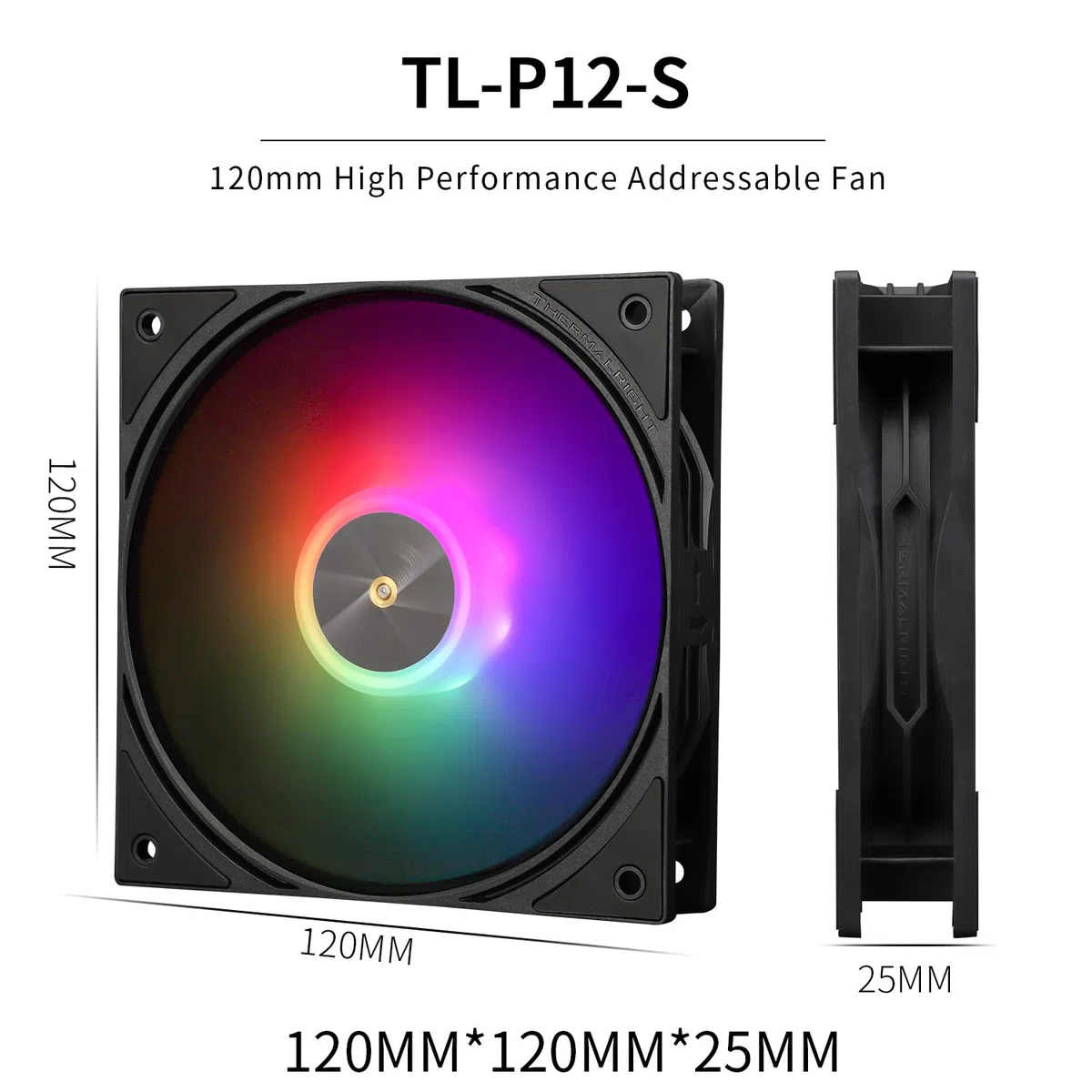 TR Assassin X 120R Digital ARGB Noir Refroidisseur de Couvercle supérieur d’écran numérique,TL-P12-S PWM Refroidisseur d’air de silencieux,Prise en charge AM4 / AM5, Intel LGA1851/1700/115X/1200