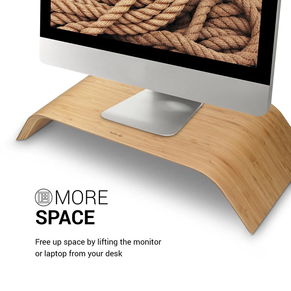 kalibri Support pour écran en Bois - Socle réhausseur en Bois de Bambou pour Ordinateur de Bureau PC TV Tablette - Banc Repose écran Moniteur