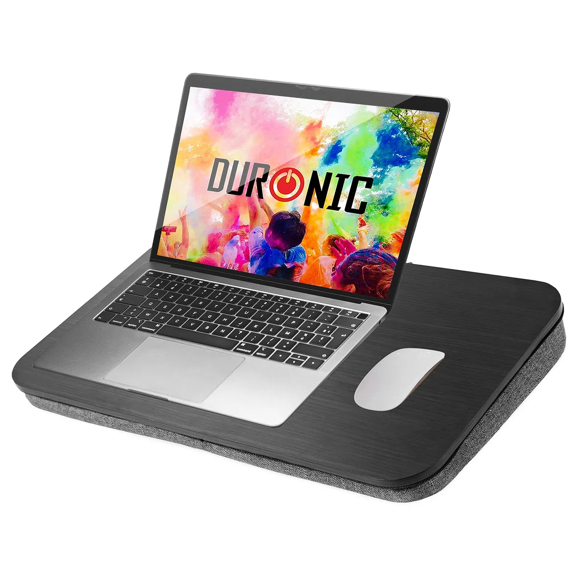 Duronic DML412 Plateau pour Ordinateur Portable Table à Poser sur Les Genoux Lit Canapé Coussin incliné Ergonomique Confortable Télétravail Travail Lecture Dessin devoirs études