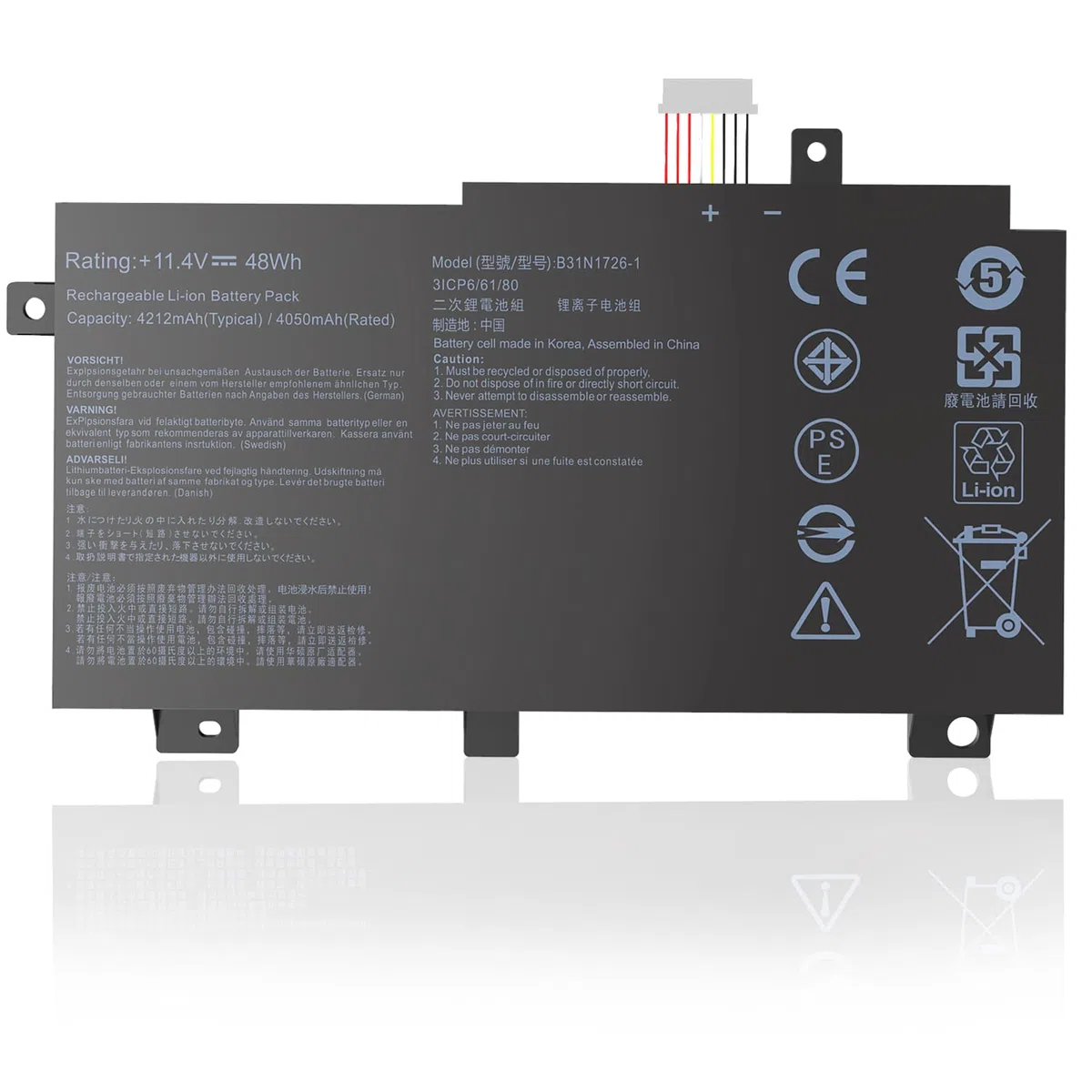 B31N1726 Batterie de Rechange pour ASUS FX80 FX86 TUF FX505GT FX505GM FX505GE FX505GD FX505DT FX505DV FX505DY FX505 FX504GD FX504GE FX504GM FX504G FFX80 FX80GD D FX80G A41LK9H B31BNEH