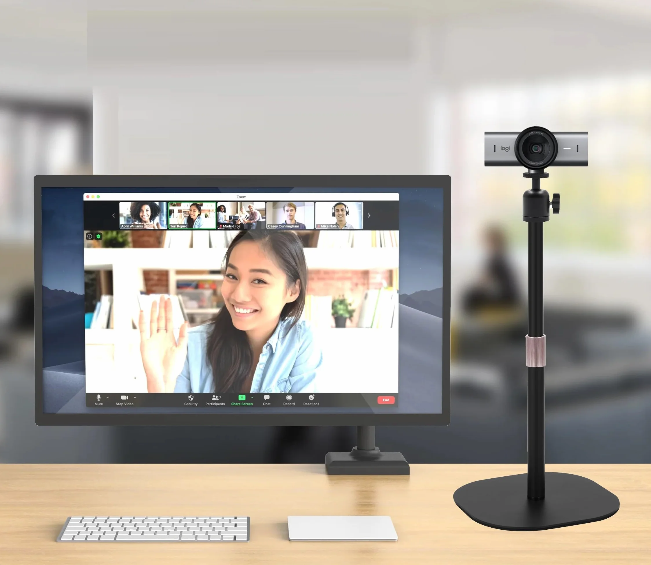 Support de webcam robuste, support trépied pour webcam de table compatible avec les webcams Logitech MX Brio 4K, Brio 4K, Brio 500