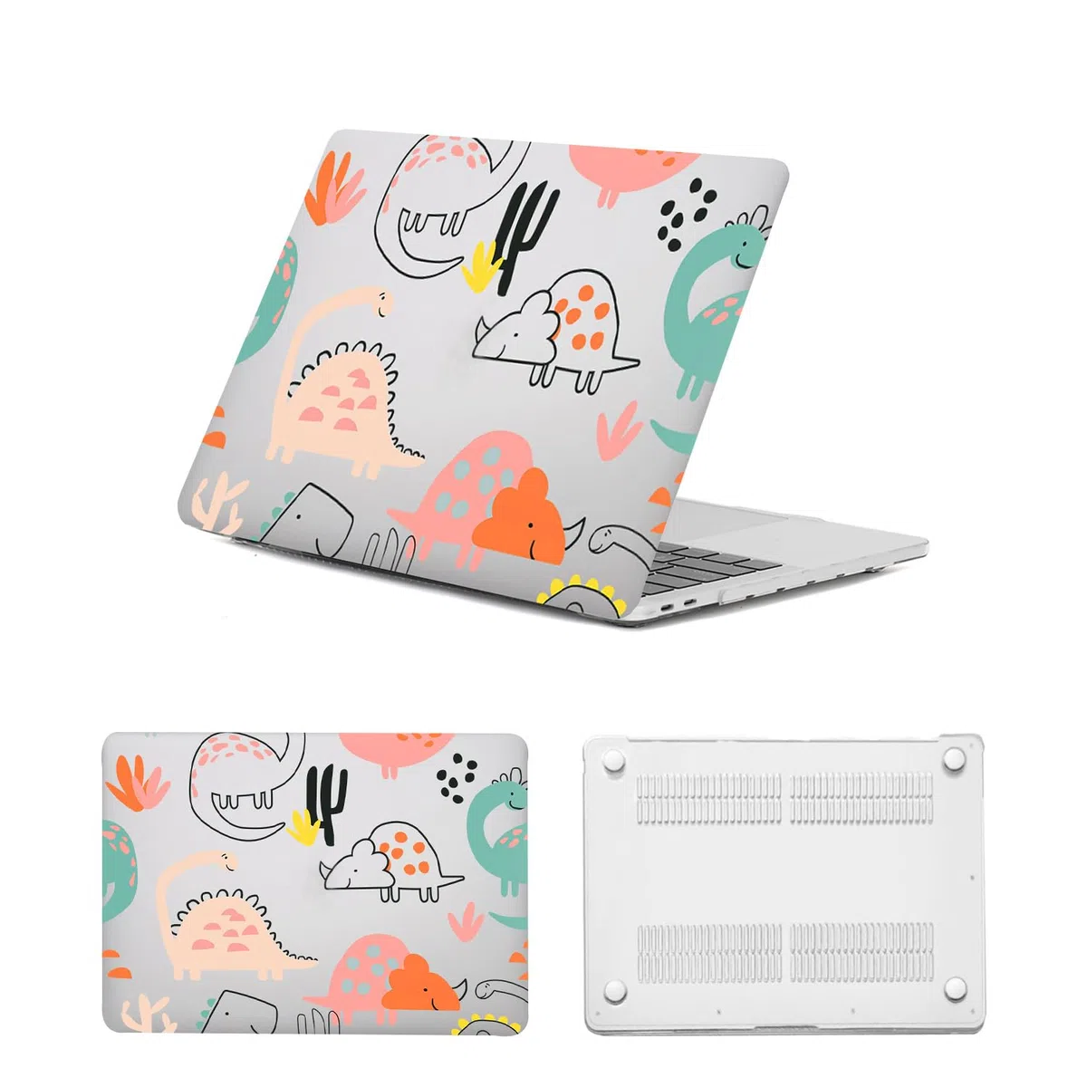 Coque Compatible avec Macbook Air 13 Pouces Retina M1,(2018 2019 2020) A1932 A2179 A2337 avec Touch ID, Étui Rigide Plastique Cover avec Mac Air 13.3 Case,Dinosaures Mignons