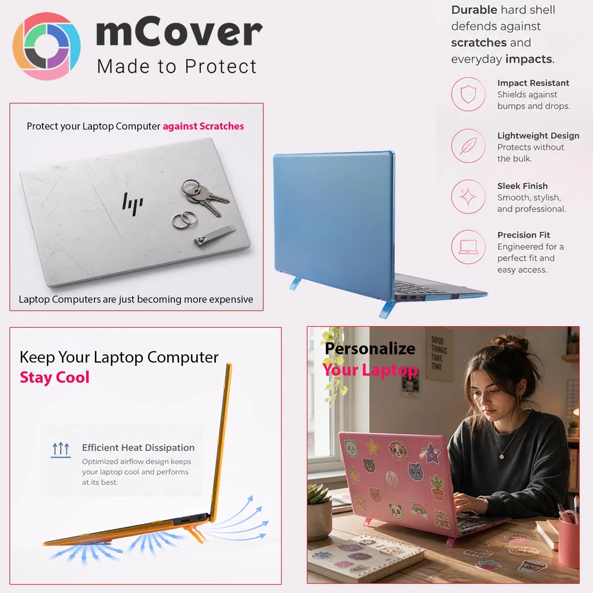 Coque mCover Compatible avec Les Ordinateurs Portables HP ProBook 450 G8/G9 et 455 G8/G9 Series 2021~2022 15,6" Uniquement (ne Convient Pas aux Autres modèles HP) Bleu
