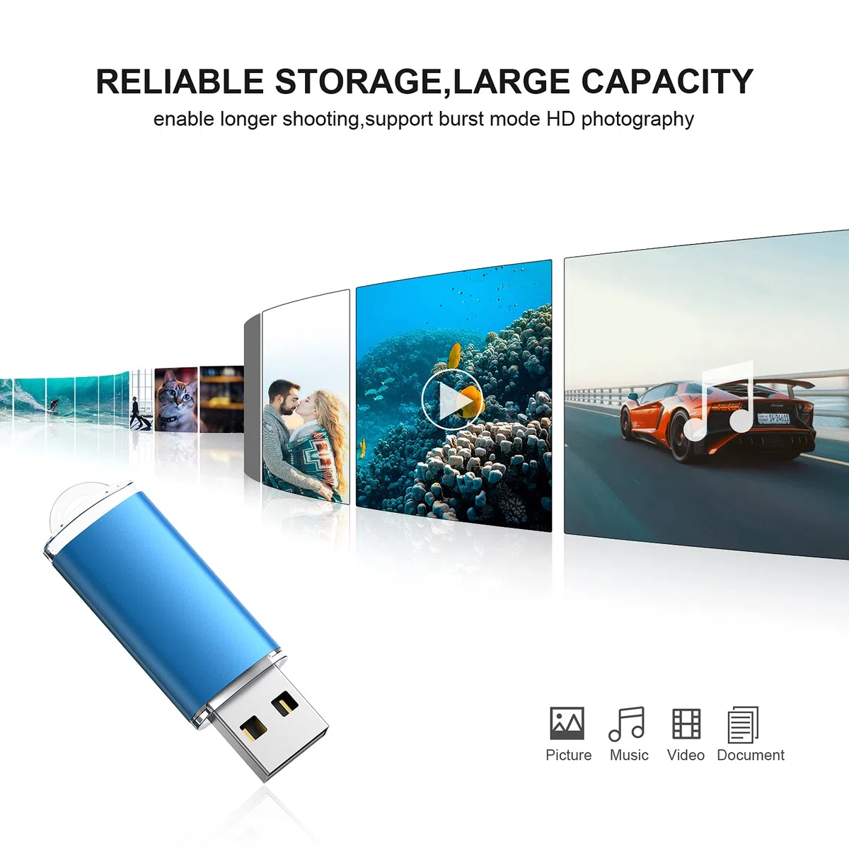 KOOTION Cle USB 32 Go Lot 3 Clé USB Grande Capacité Cle USB 2.0 Pas Cher Flash Drive Porte Clé Stockage Disque Mémoire Stick pour Windows, PC, Ipad, Enregistreur, Linux