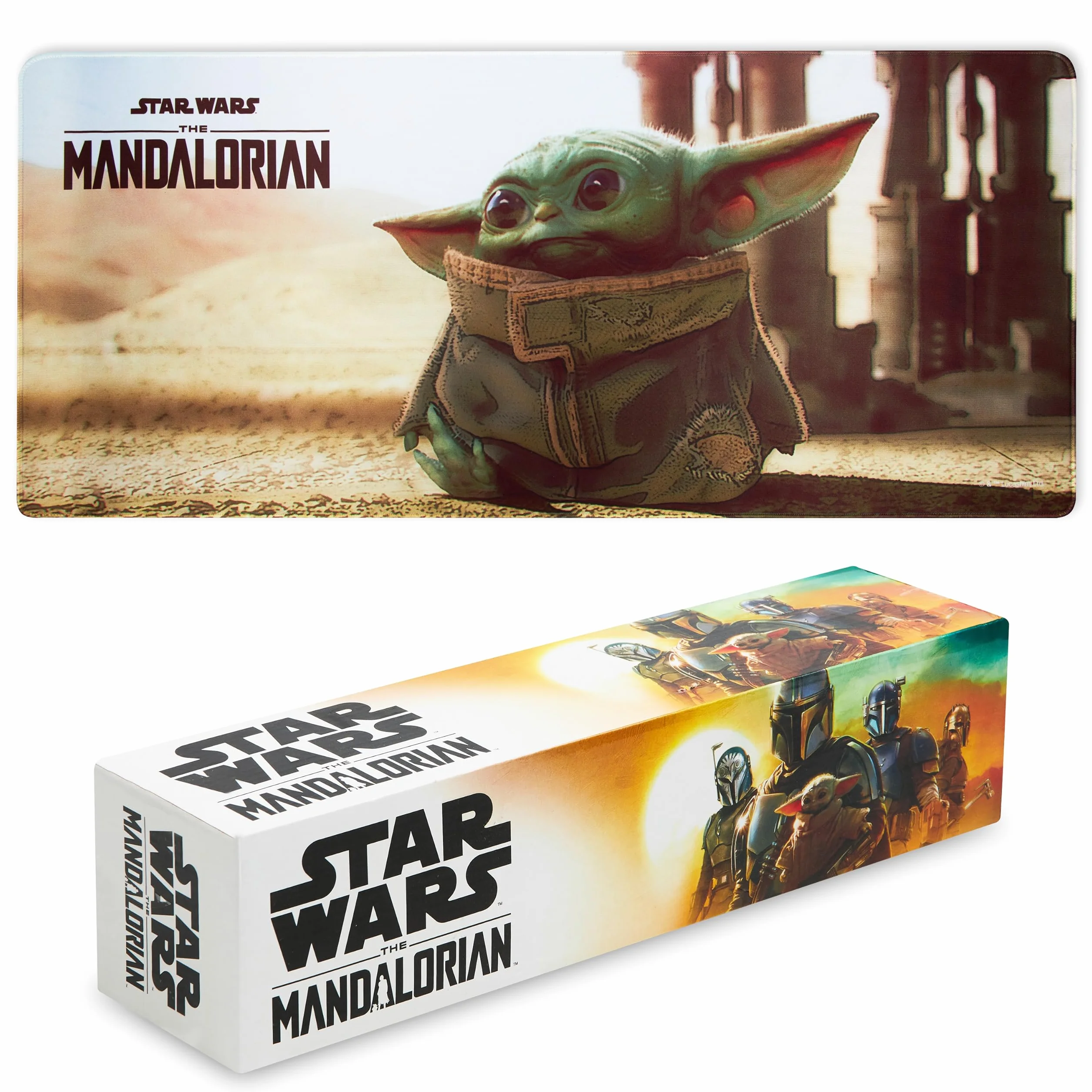 Disney Tapis de Souris XL Dessous de Bureau Mouse Pad Format 80x36 cm Accessoire de Bureau Lilo et Stitch Mandalorian (Multicolore Mandalorian)