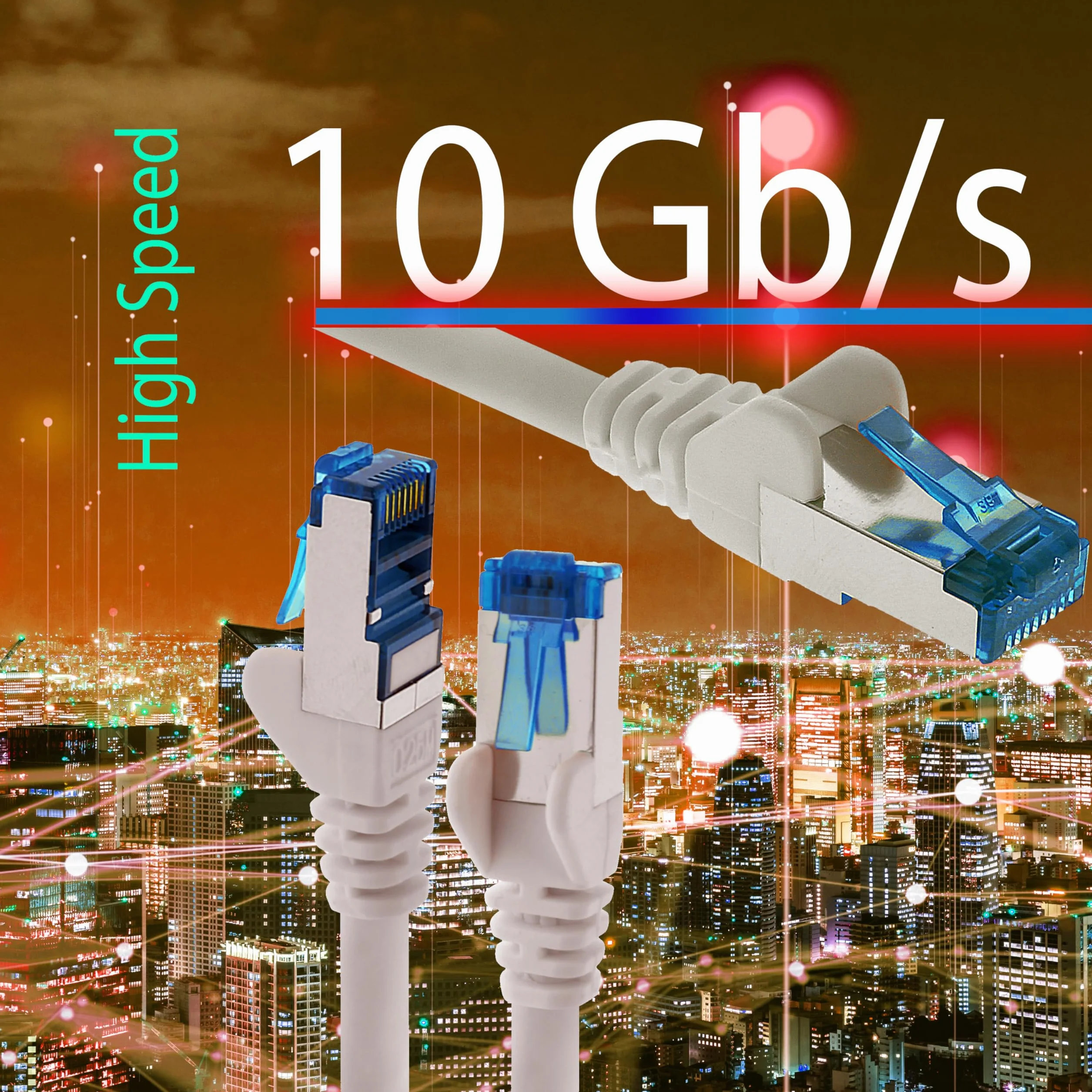1aTTack.de Câble réseau CAT6a Cat6 Cat6 1,5 m 10 Gbit/s | Blanc - 10 pièces | CAT 6a | S-FTP | Double blindage
