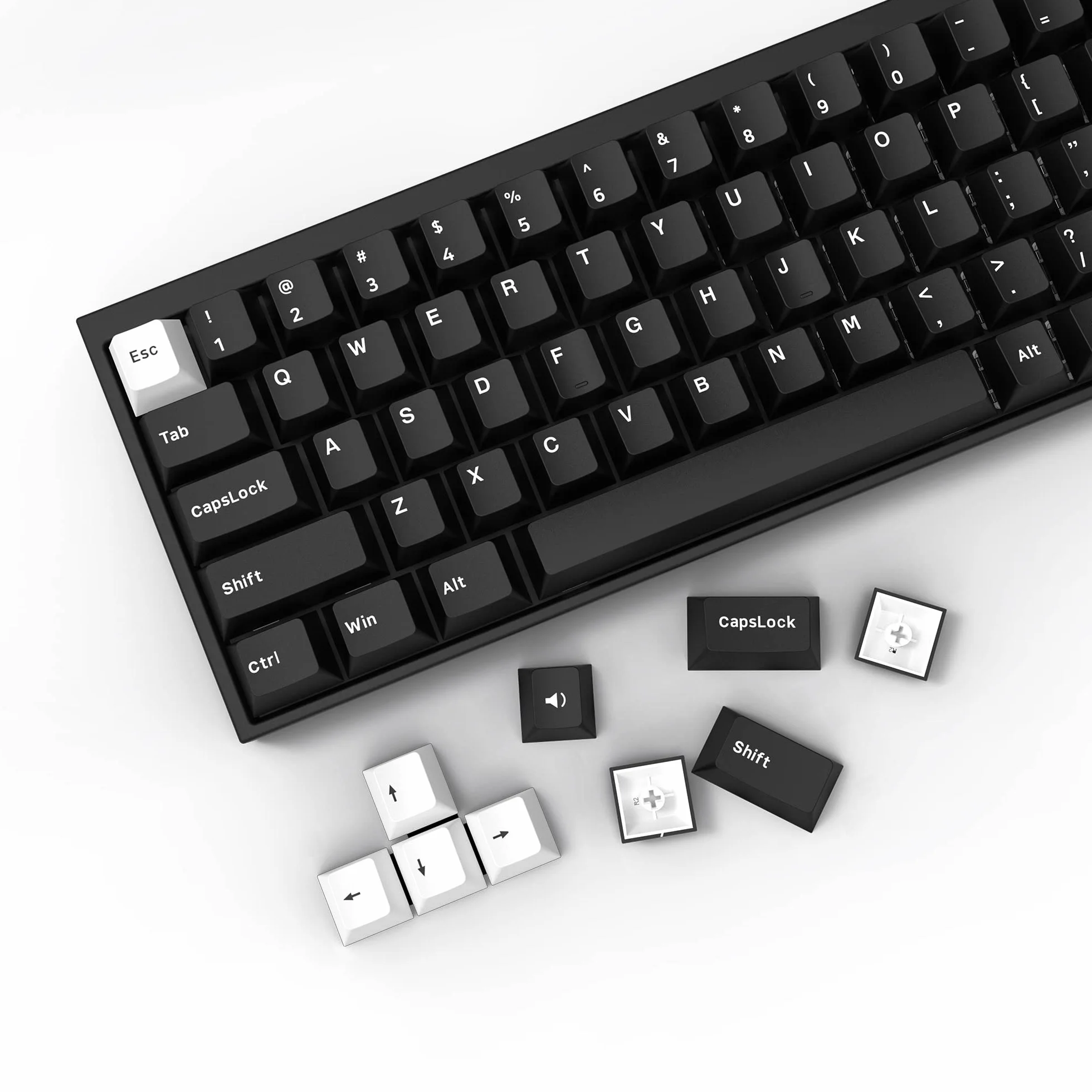 Lot de 168 touches en PBT Double Shot personnalisées, blanc sur noir, clavier mécanique avec profils Cherry pour commutateurs Cherry Gateron MX