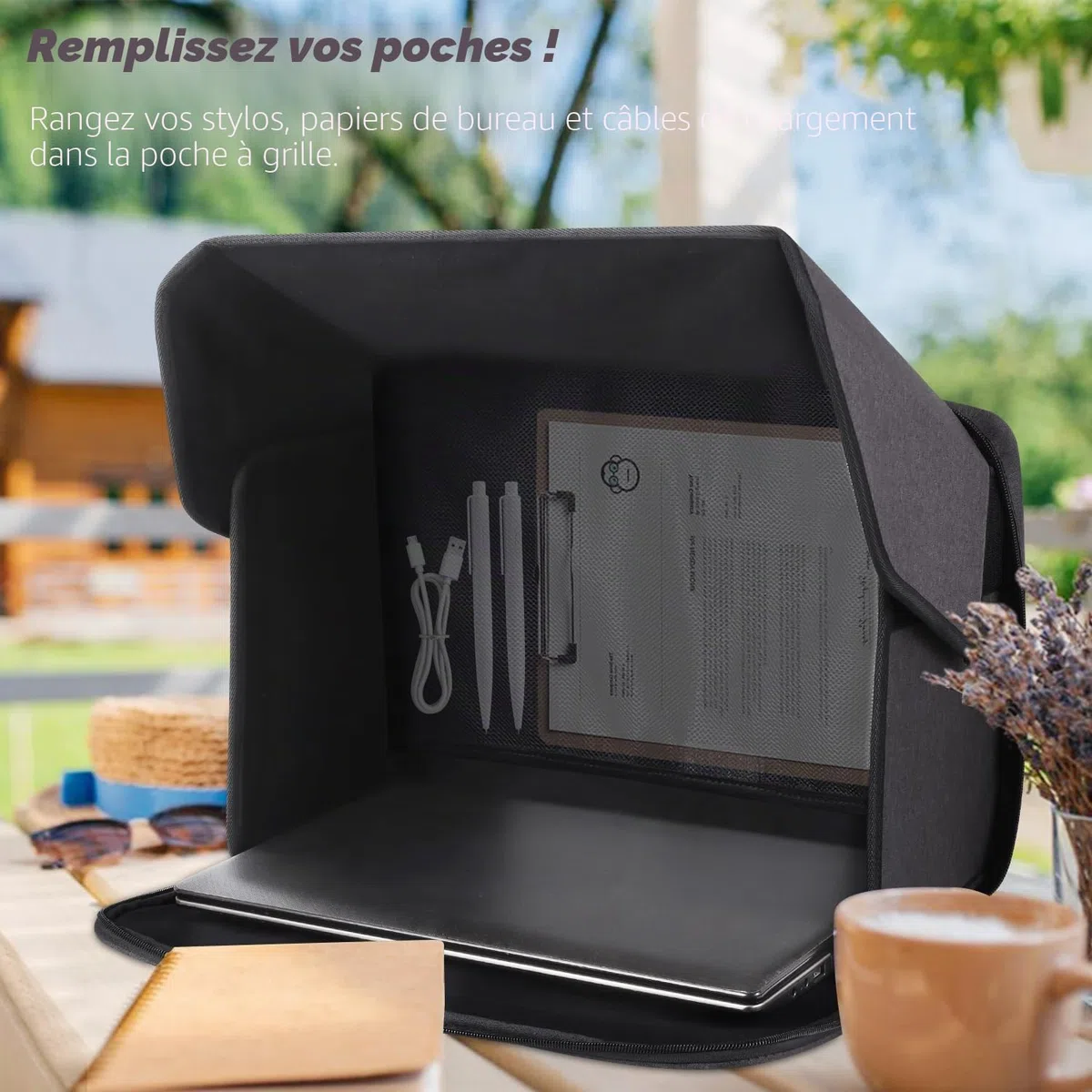 Pare-Soleil Pliable pour Ordinateur Portable - pour Le Travail à l'extérieur - 38,1 à 40,6 cm (Brevet en Attente)