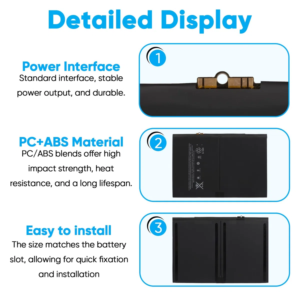 Batterie A1484 Compatible avec iPad Air 1re Génération & iPad5/6/7/8/9 (2017-2021), Models A1474 A1475 A1822 A1893 A2197 A2270 A2428 A2602, [32,9 Wh 3,73 V 8827 mAh]