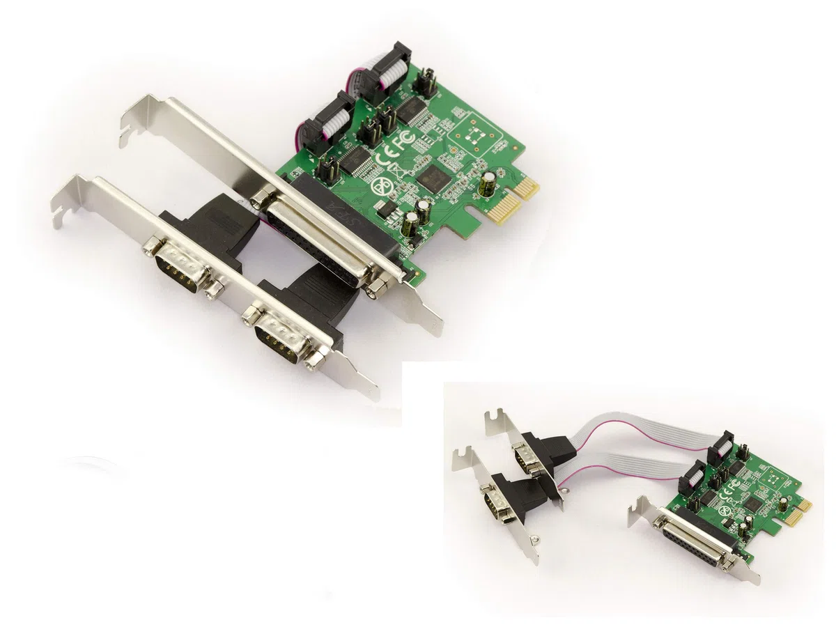 KALEA-INFORMATIQUE Carte contrôleur PCI Express PCIe Parallèle IEEE1284 LPT SPP ECP et série RS232 avec Chipset ASIX