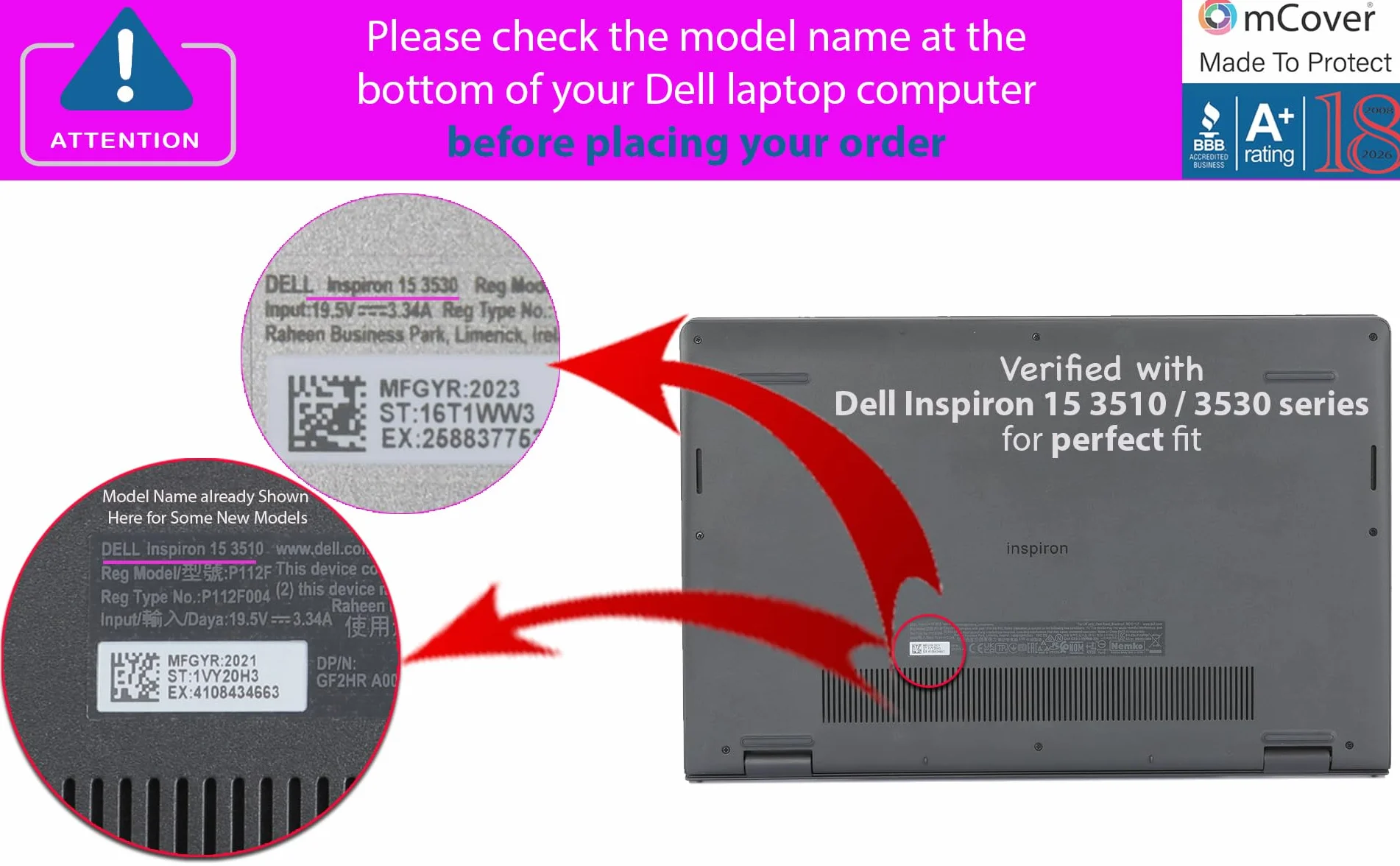 mCover Coque Compatible Uniquement avec Les Portables Dell Inspiron 3510/3511/3515/3520/3521/3525/3530 15,6 Pouce (ne Convient Pas aux Portables Latitude 35xx et Autres modèles) (Aqua)