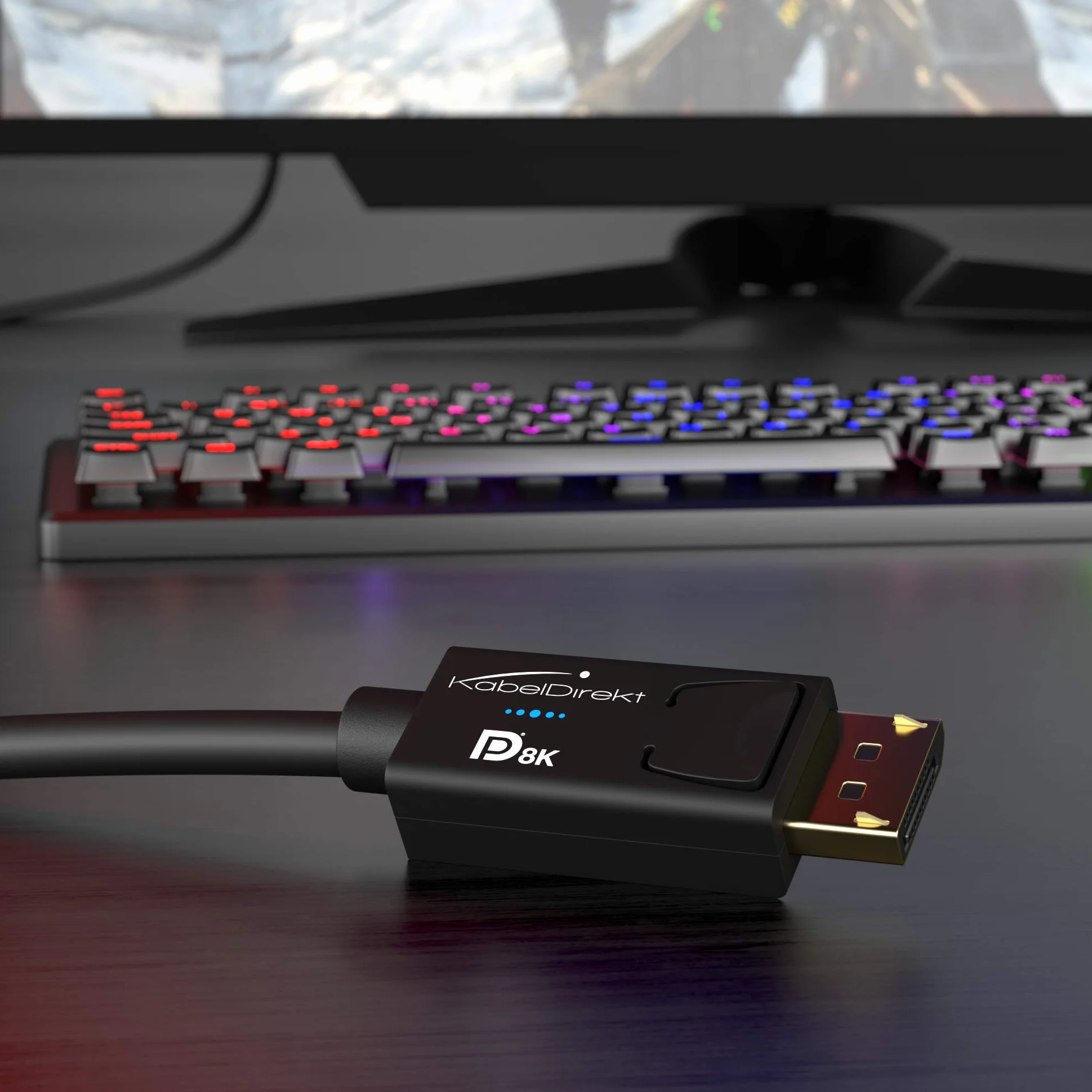 KabelDirekt – Câble DisplayPort 8K, blindage AIS spécial, certification VESA – 5m (pour moniteurs/cartes graphiques/PC/portables de jeu DP 1.4 avec 8K à 60 Hz, 4K@120Hz, 144/165/240 Hz)