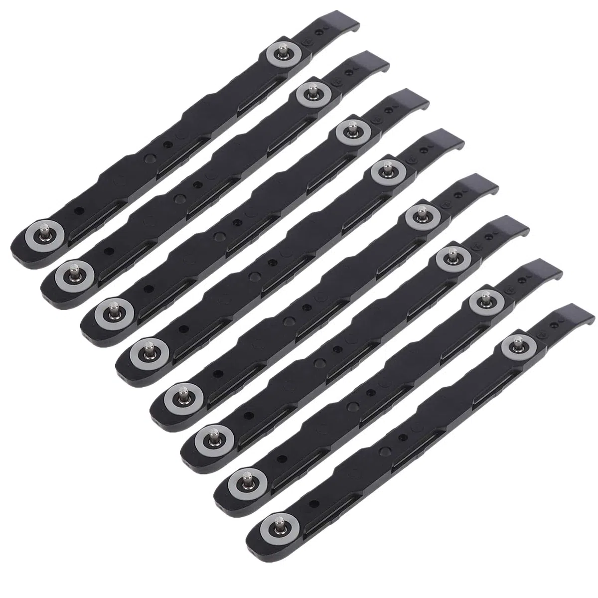 Lot de 8 rails en plastique pour montage de châssis de disque dur - Noir
