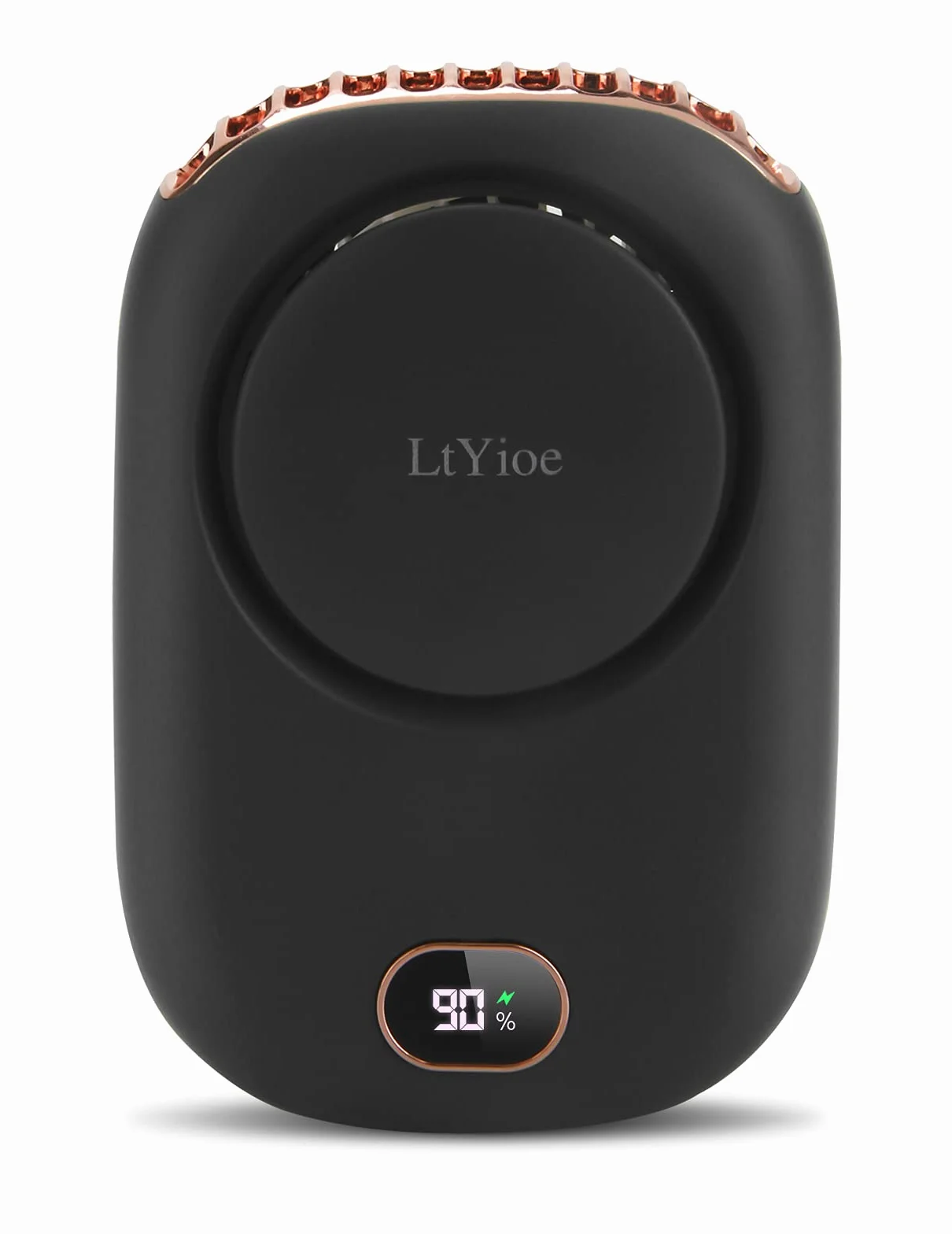 LtYioe Mini ventilateur portable USB avec 3 vitesses réglables, multifonctionnel, batterie rechargeable et écran LED pour voyages, maison, extérieur, bureau (noir)