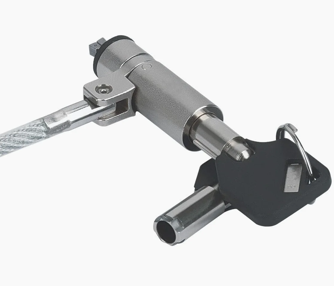 Techly 108262 Cadenas avec système de sécurité Wedge-Lock pour ordinateur portable Câble 1,8m Argent