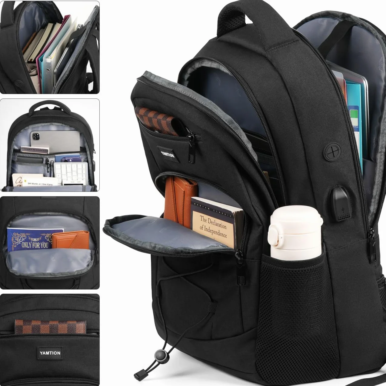 YAMTION Sac a Dos Scolaires,Cartables D'école Sac a Dos Ordinateur College Université Lycée pour Homme Ado Garcon