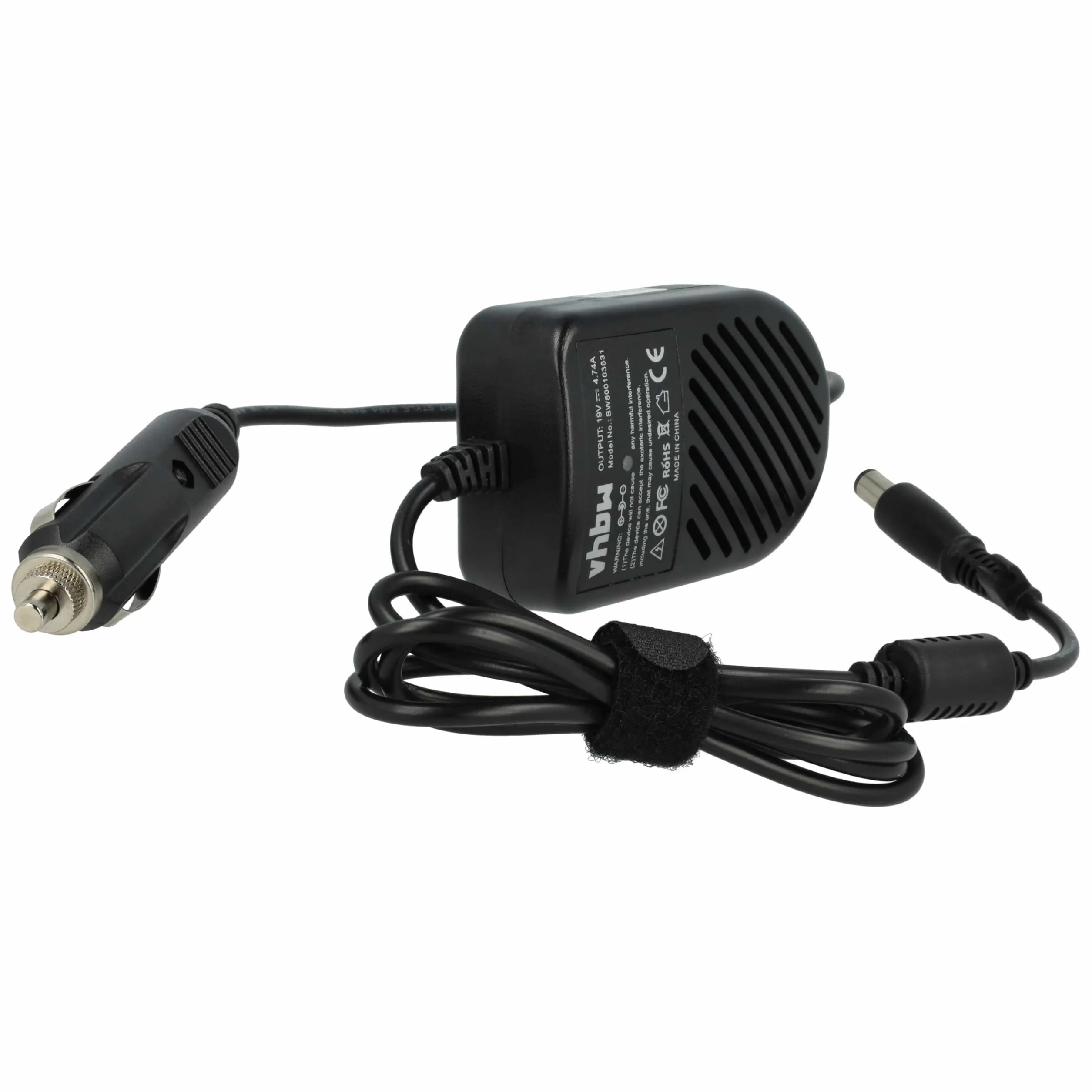 vhbw Chargeur Allume-Cigare Compatible avec HP EliteBook 2730p, 2740p, 2540p, 2530p, 2760p, 6730b Ordinateur Portable - Chargeur 12V Noir 4,74 A
