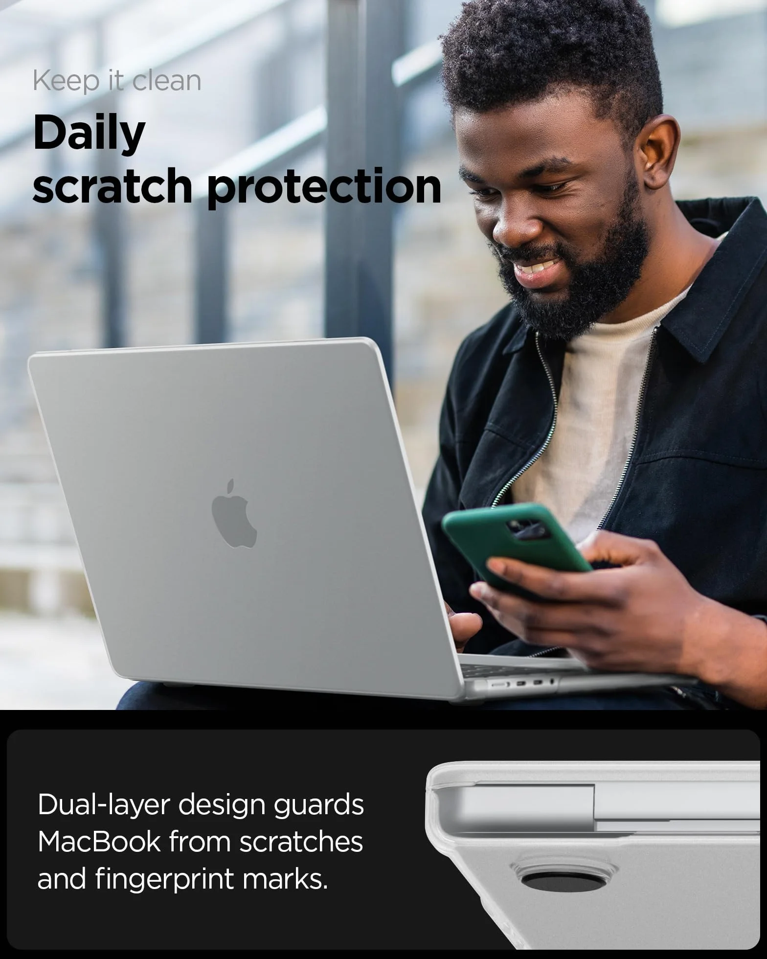 Spigen Air Skin Coque Compatible avec MacBook Pro 14 M5 Pro/M5 Max(2026), M5(2025), M4/M3/M2/M1/Pro/Max (2024/23/21) étui Rigide translucide Transparent - Transparent Givré