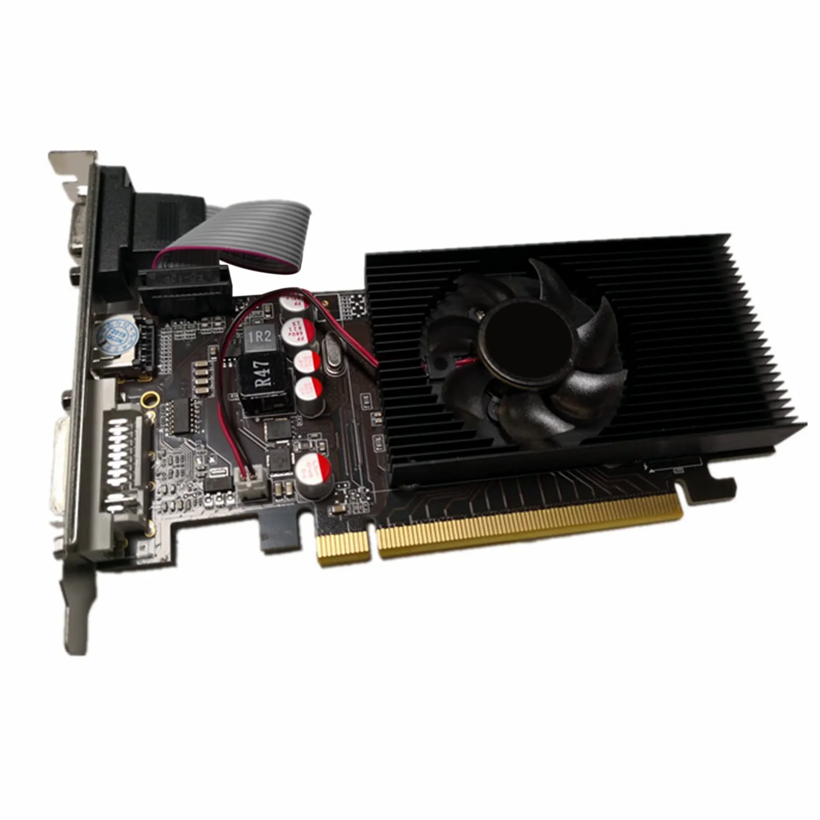 Carte Graphique GT210 1 Go DDR2 64 Bits PCIE 2.0 GPU Carte VidéO de Bureau DVI VGA Compatible