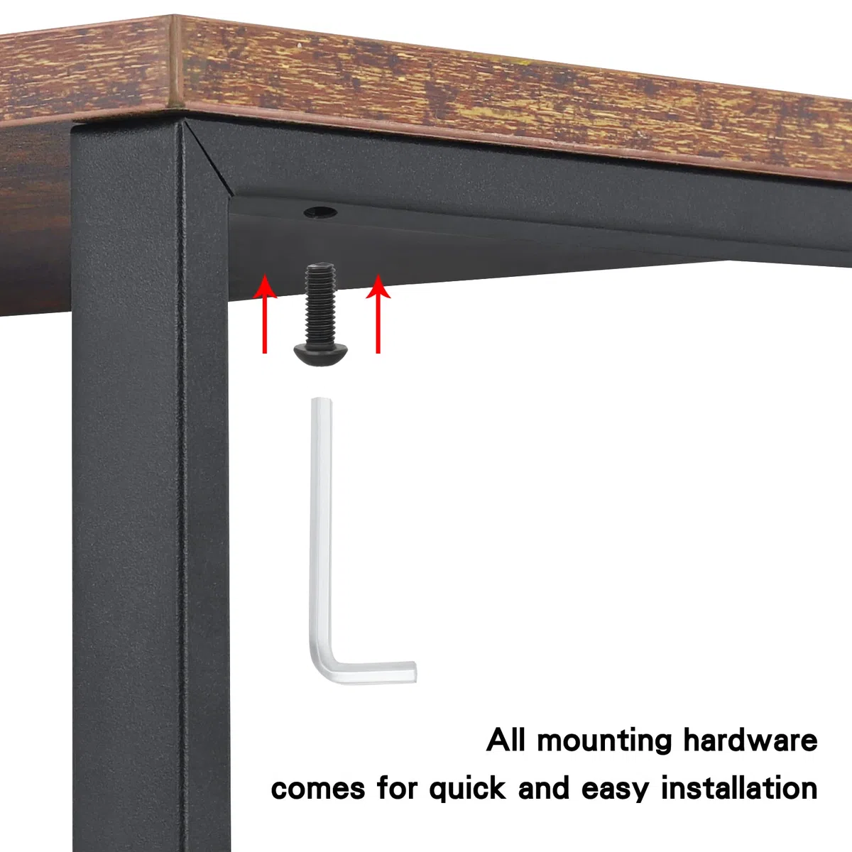 Lot de 2 supports de moniteur en bois pour ordinateur de bureau, étagère de rangement industrielle pour écran, imprimante, ordinateur portable, MacBook, ordinateur portable, PC (marron foncé)