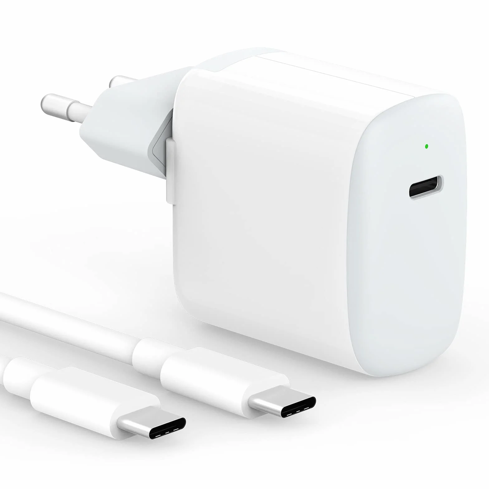 30W Chargeur USB C Compatible avec MacBook Air 13 12 Pouces, iPad Pro 13, 12.9, 11 2024 2023 2022 2021 2020 2019 M4 M2 M1, iPad Air 5 4, Mini 6, iPhone 15, Google Pixel 8 7 Pro, Câble USB-C 6.6ft