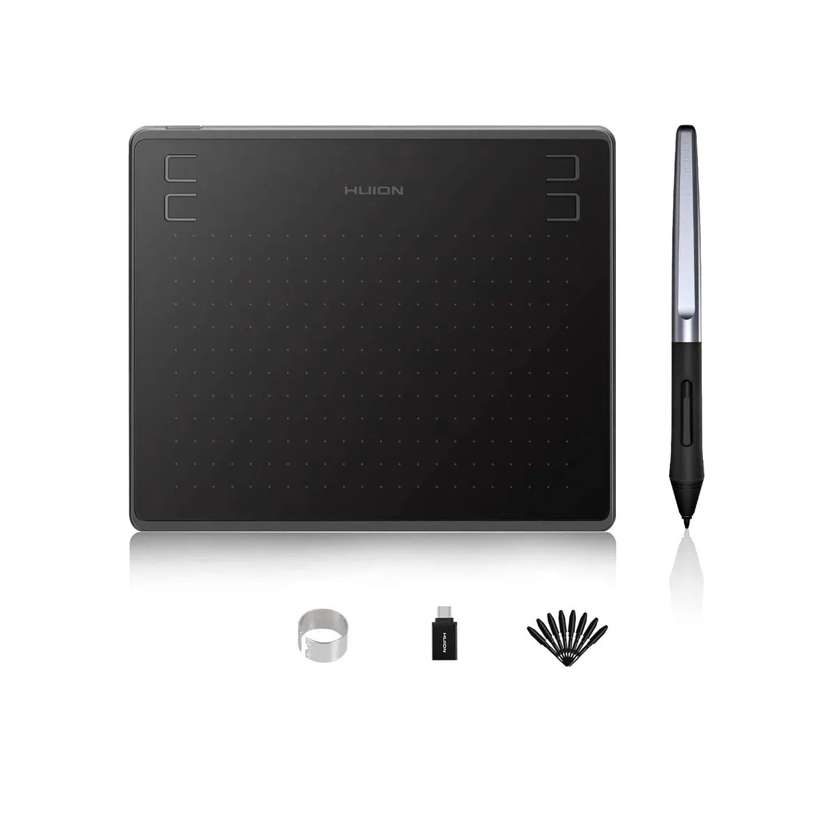 HUION HS64 Tablette Graphique Numériques, Support Android, OSU, Tablette de Dessin de 6,3x4 Pouces avec 4 clés Express, Stylet sans Batterie 8192, Idéal pour Débutant et Joue OSU