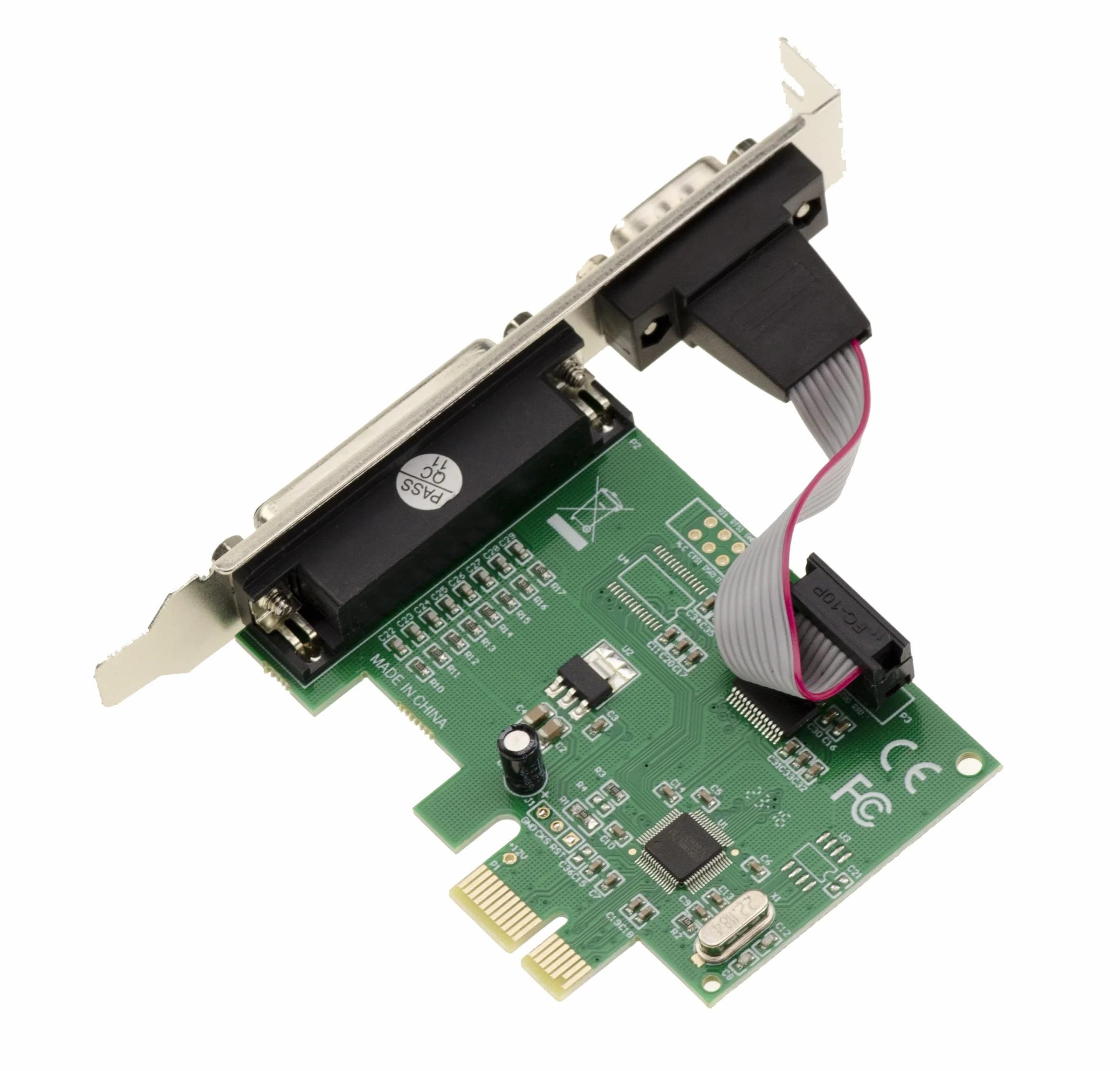KALEA-INFORMATIQUE Carte contrôleur PCI Express PCIe Combo 1 Port série COM RS232 DB9 et 1 Port parallèle LPT DB25 avec Chipset WCH382L