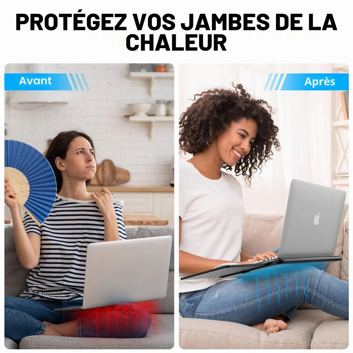 AboveTEK Bureau Portable pour Ordinateur Portable avec Plateau Rétractable pour Tapis de Souris Gauche/Droite, Protection Thermique Antidérapante pour Tablette et Ordinateur Portable