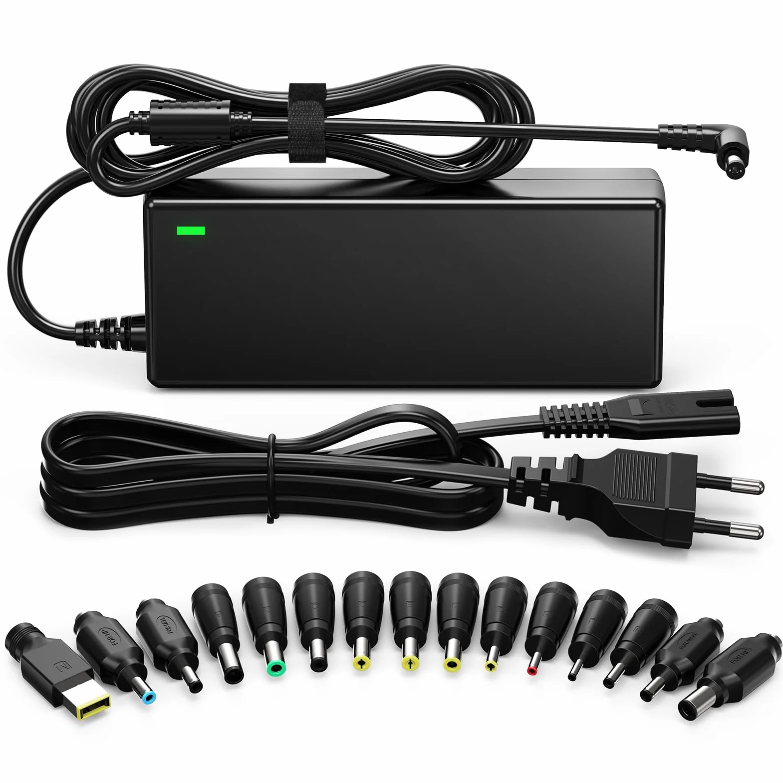 90W Chargeur universel PC Portable pour Ordinateur HP ASUS Lenovo Dell Acer Toshiba Sony Fujitsu MSI Samsung JBL NUC 18.5V 19V 19.5V 20V 4.74A Max Câble d'alimentation avec 15 connecteurs