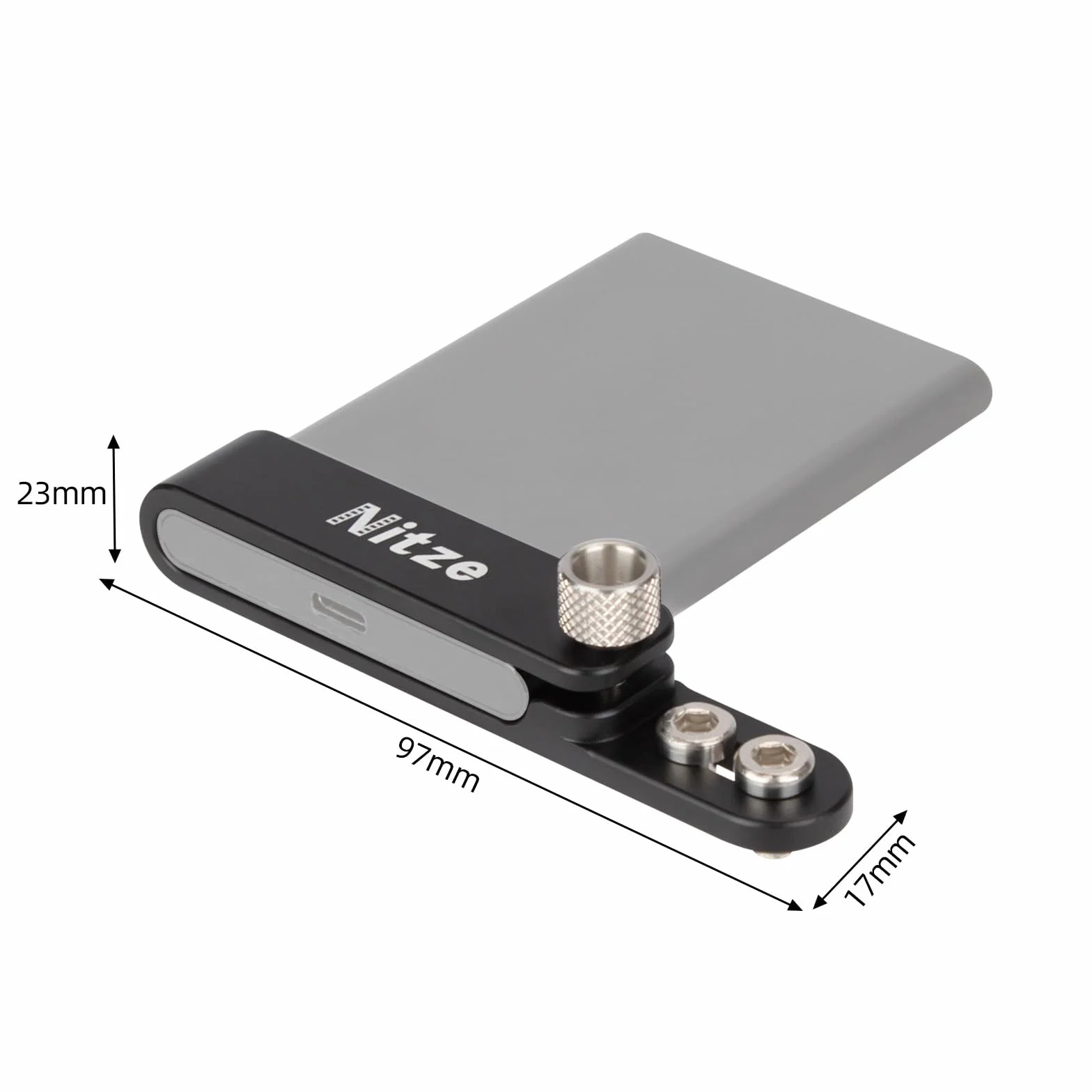 Nitze T7 SSD Support de Montage Compatible avec Samsung T7, Support SSD en Alliage d'Aluminium Compatible avec Cage d'Appareil Photo - N42-T7