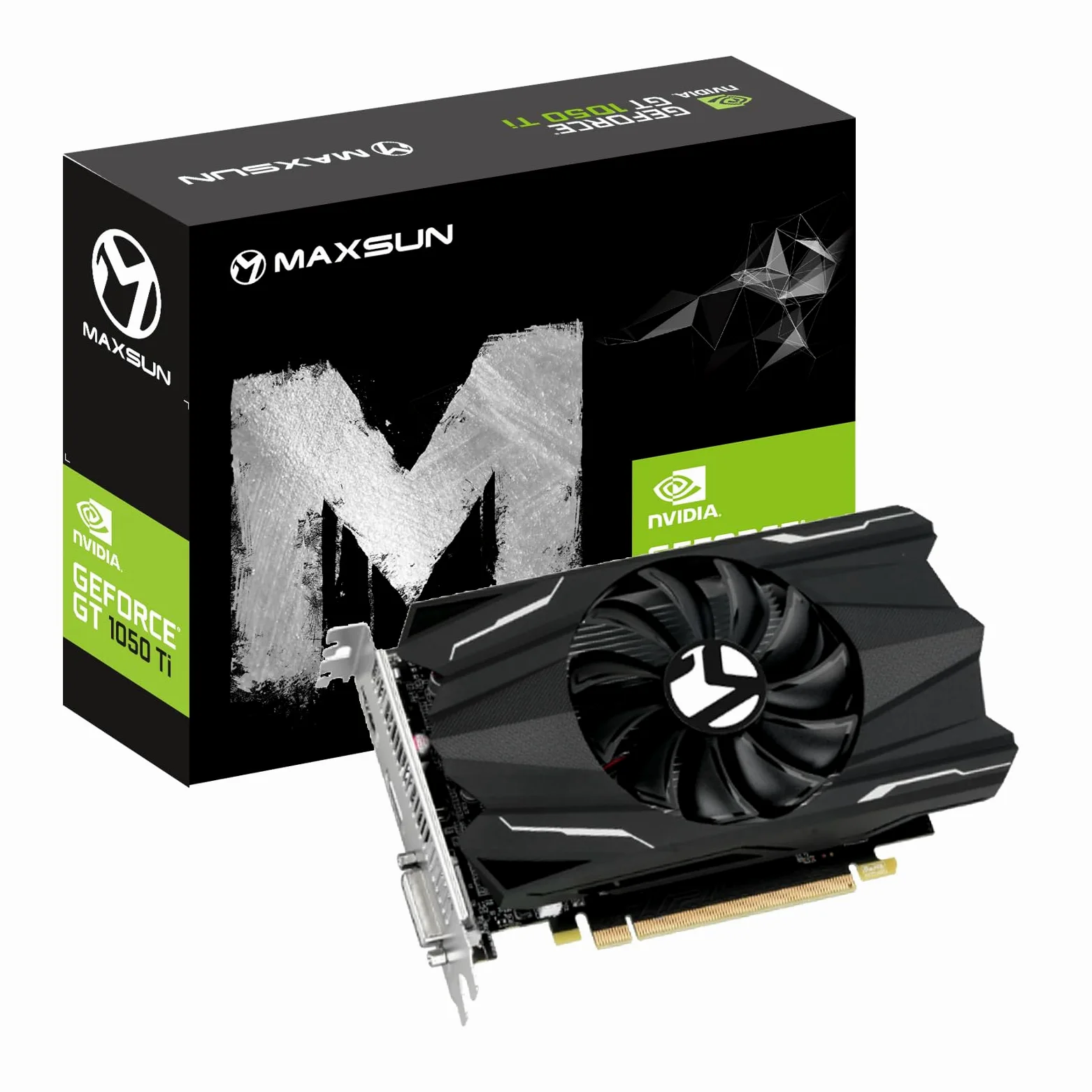 MAXSUN Geforce GTX 1050 Ti 4 Go GDDR5 128 bits Carte graphique pour jeux vidéo GPU Mini ITX Design DisplayPort, HDMI, DVI-D, système de refroidissement à ventilateur unique