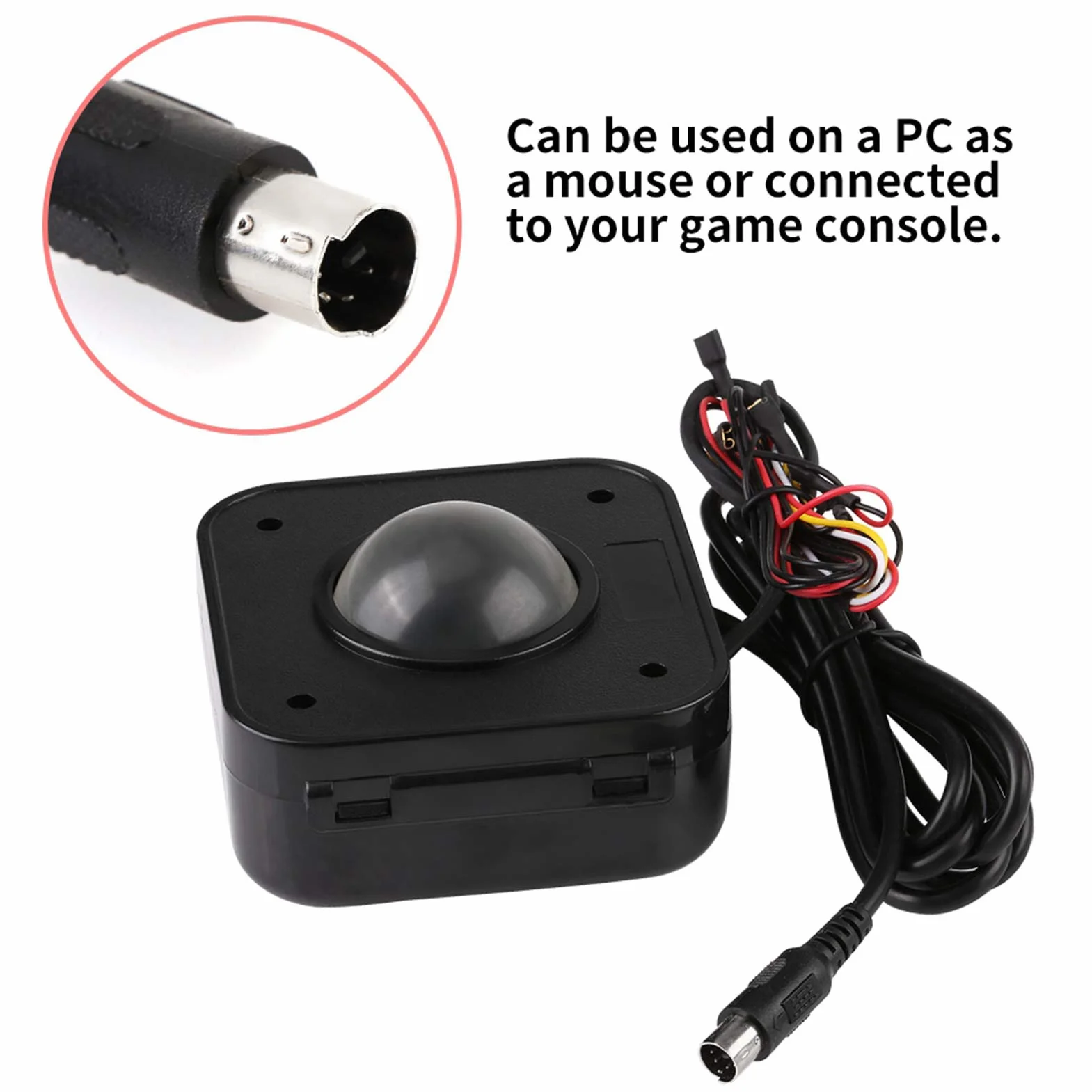 Fyearfly Souris avec Trackball à LED - Rond éclairé de 4,5 cm Connecteur PCB PS/2 Action Coulissante avec Trackball pour Console de Jeu