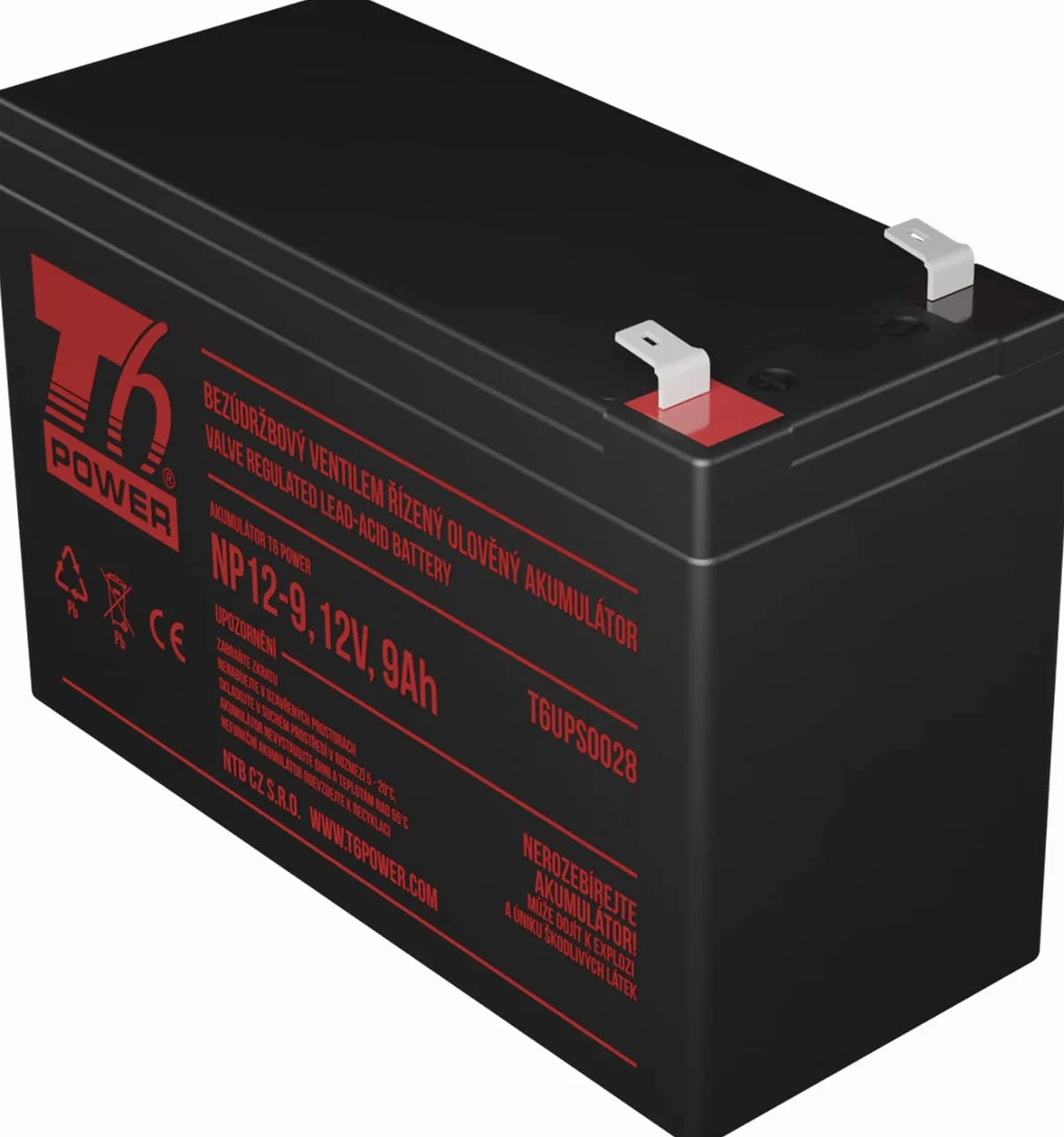 Jeu de Batteries T6 Power pour Eaton Ellipse ECO 800VA, VRLA, 12 V